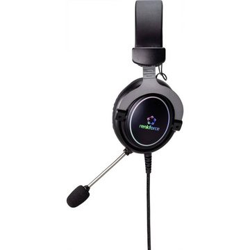 Renkforce Gaming Headset USB schnurgebunden 7.1 Surround Kopfhörer (Mikrofon-Stummschaltung, Lautstärkeregelung)