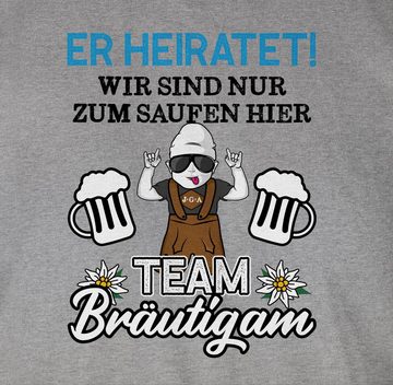 Shirtracer T-Shirt Er heiratet wir sind nur zum saufen hier - Team Bräutigam - Schwarz/Bl JGA Männer
