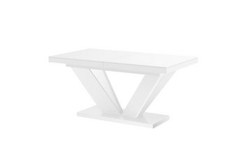 designimpex Esstisch Design Esstisch Tisch HEU-111 Weiß Hochglanz ausziehbar 160 bis 256 cm