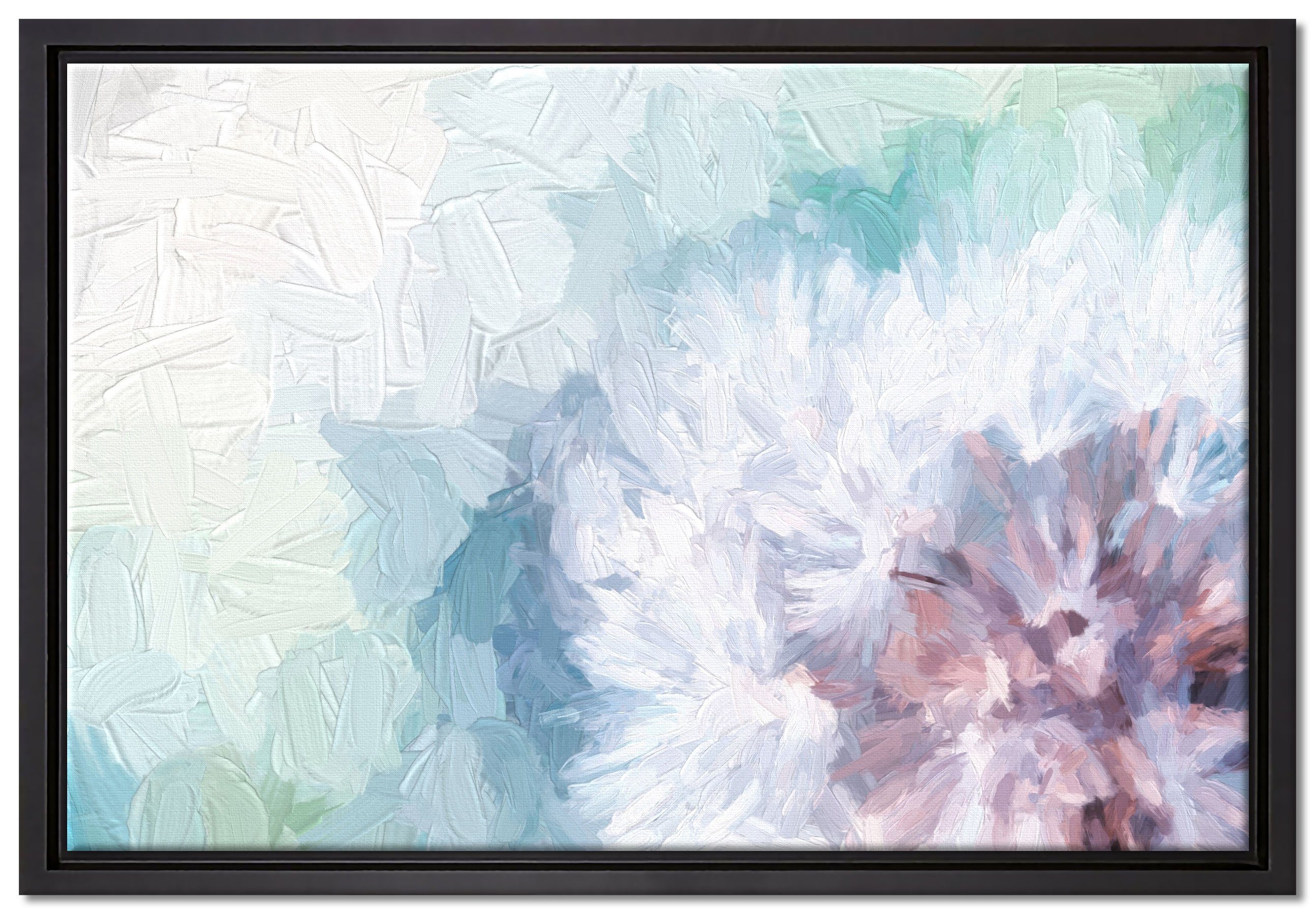 Pixxprint Leinwandbild Zauberhafte Pusteblume, Wanddekoration (1 St), Leinwandbild fertig bespannt, in einem Schattenfugen-Bilderrahmen gefasst, inkl. Zackenaufhänger