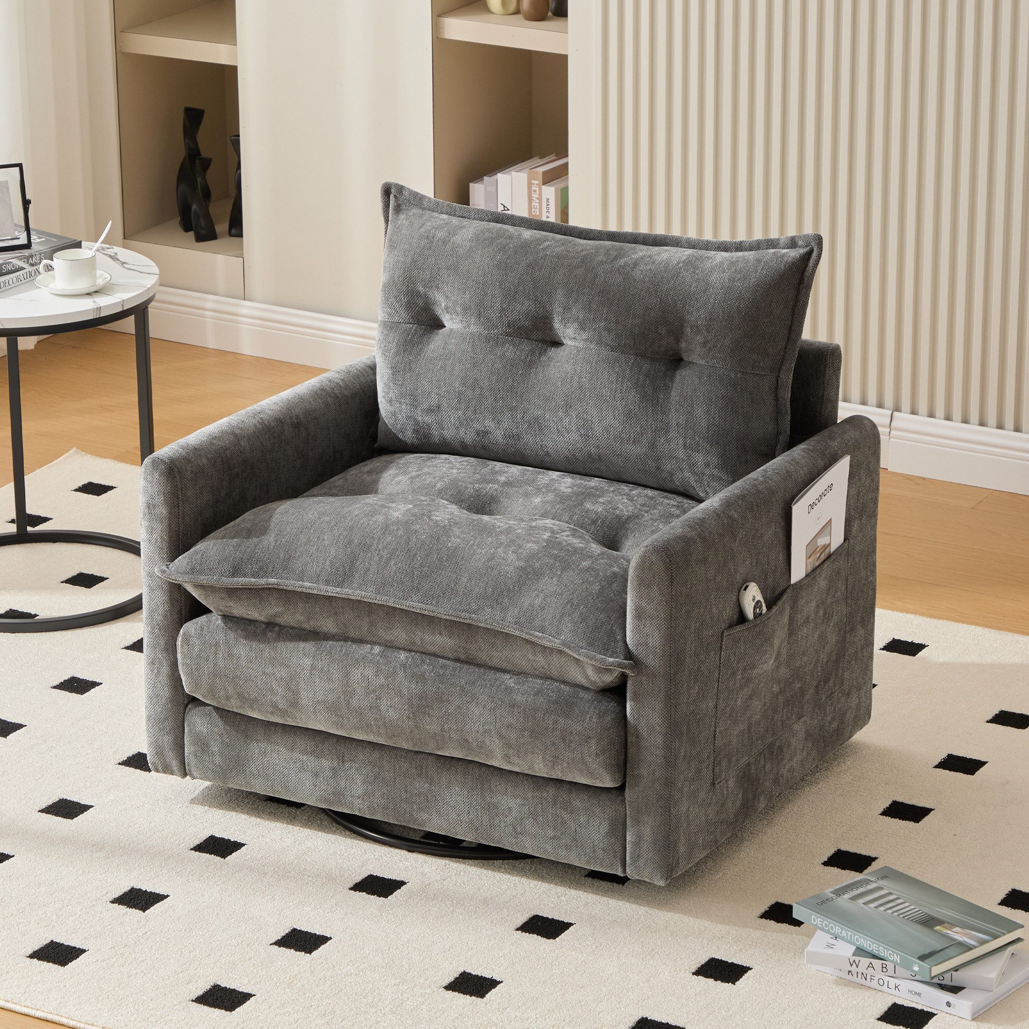 KLAM HOME Sessel 360° drehbarer Loungesessel günstig online kaufen