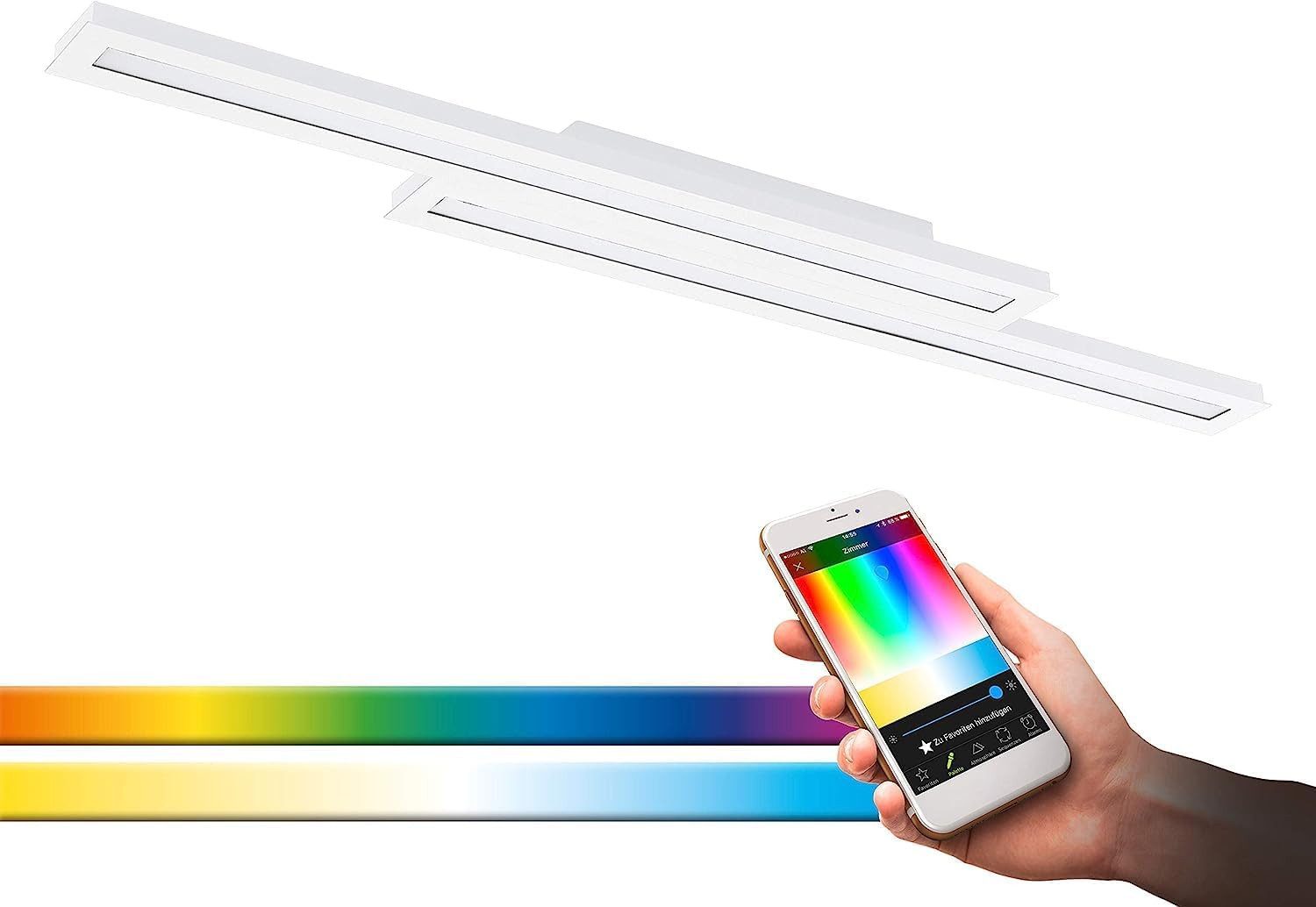 Deckenleuchten EGLO 32164 LED-Panel Deckenleuchte Crosslink SALITERAS-C weiss L:116cm