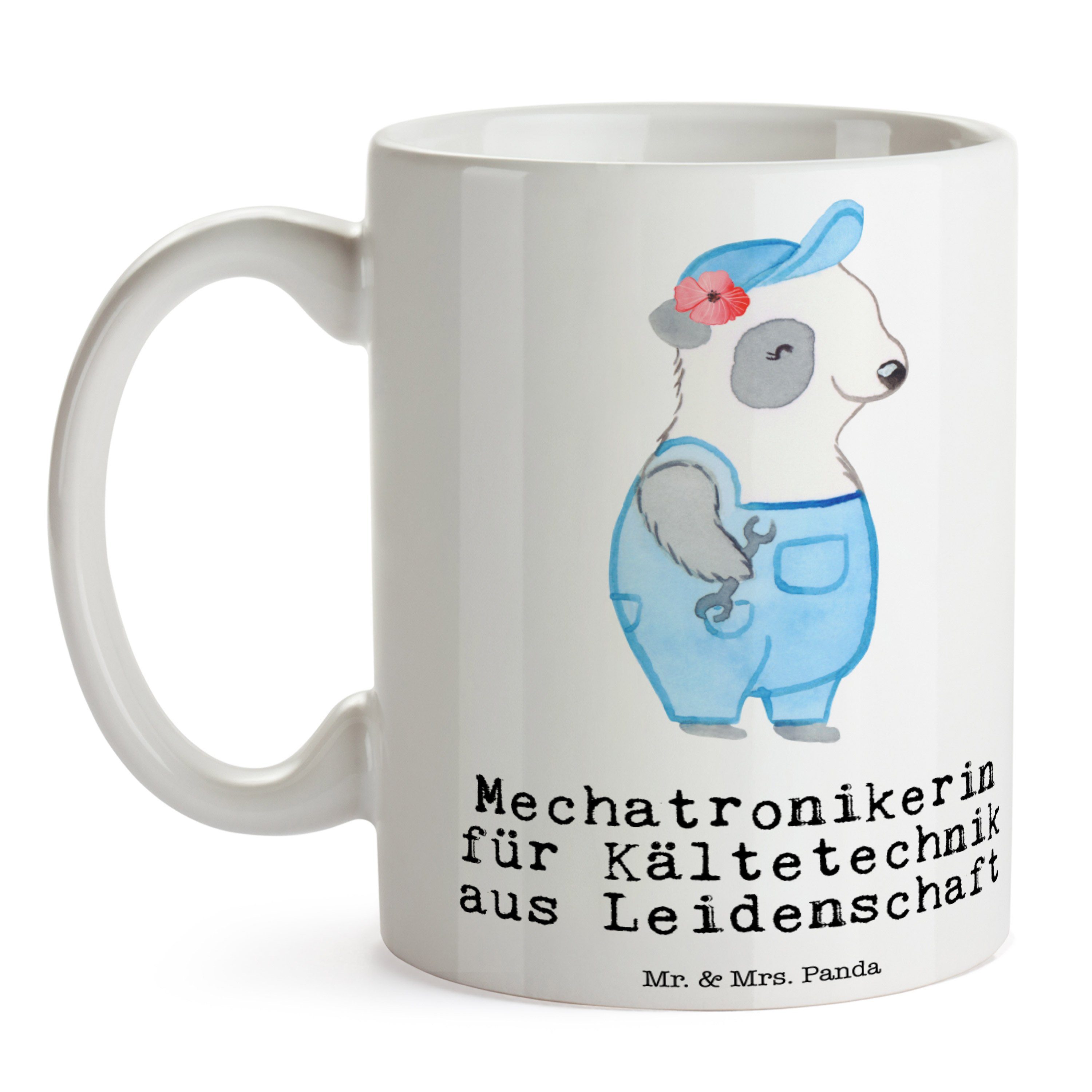 aus Mr. - Mechatronikerin Leidenschaft & Kältetechnik Weiß Geschenk, Tasse Panda - Keramik für Mrs.