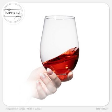 IMPERIAL glass Weinglas Weingläser ohne Stiel, Glas, Rotweingläser 570ml Set 6-Teilig Weißweingläser Spülmaschinenfest