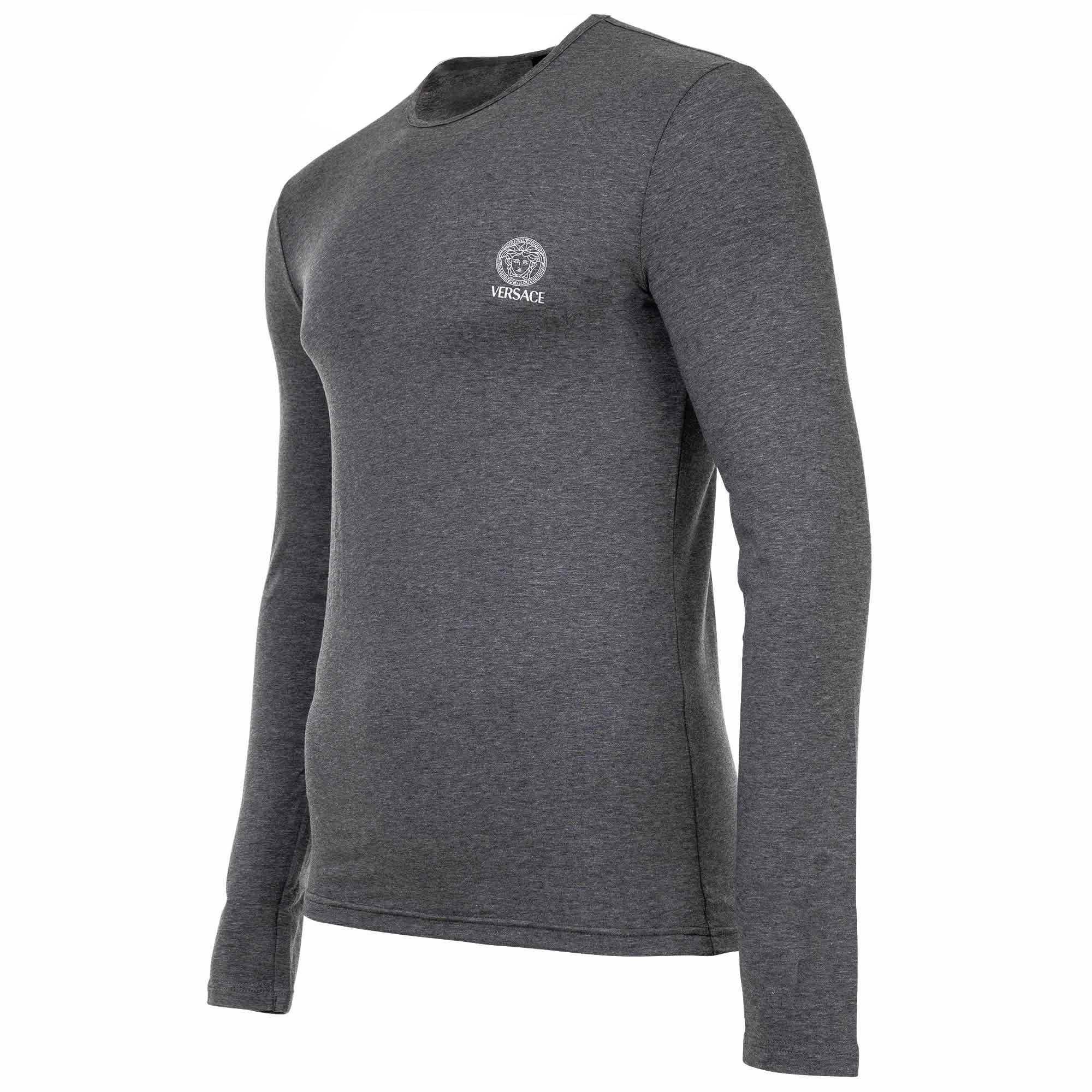 Versace T-Shirt Herren Longsleeve 1er Pack Baumwolle (Packung, 1er Pack)