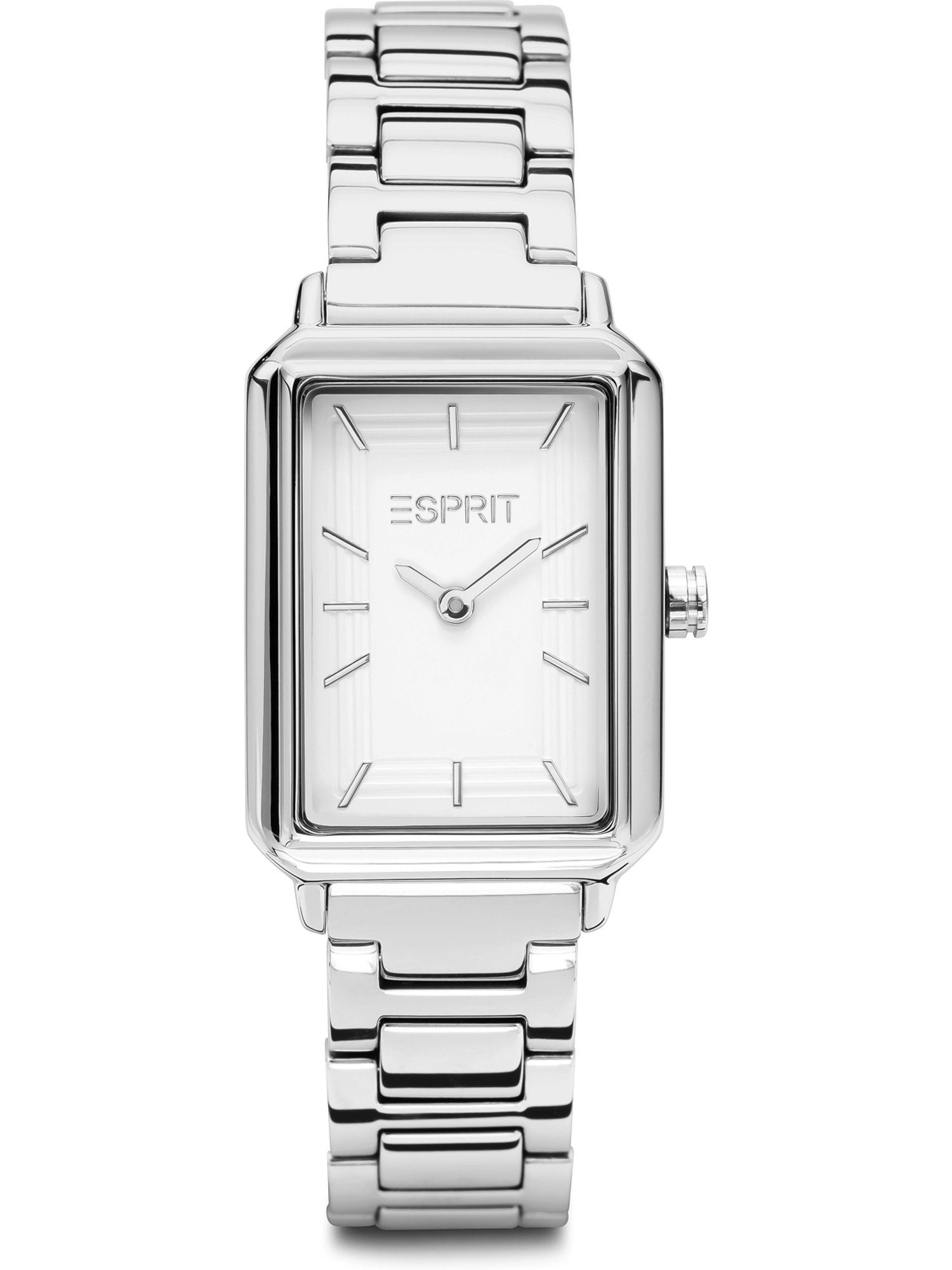 ESPRIT silber, Quarz, Esprit weiß Quarzuhr Damen-Uhren Analog Klassikuhr