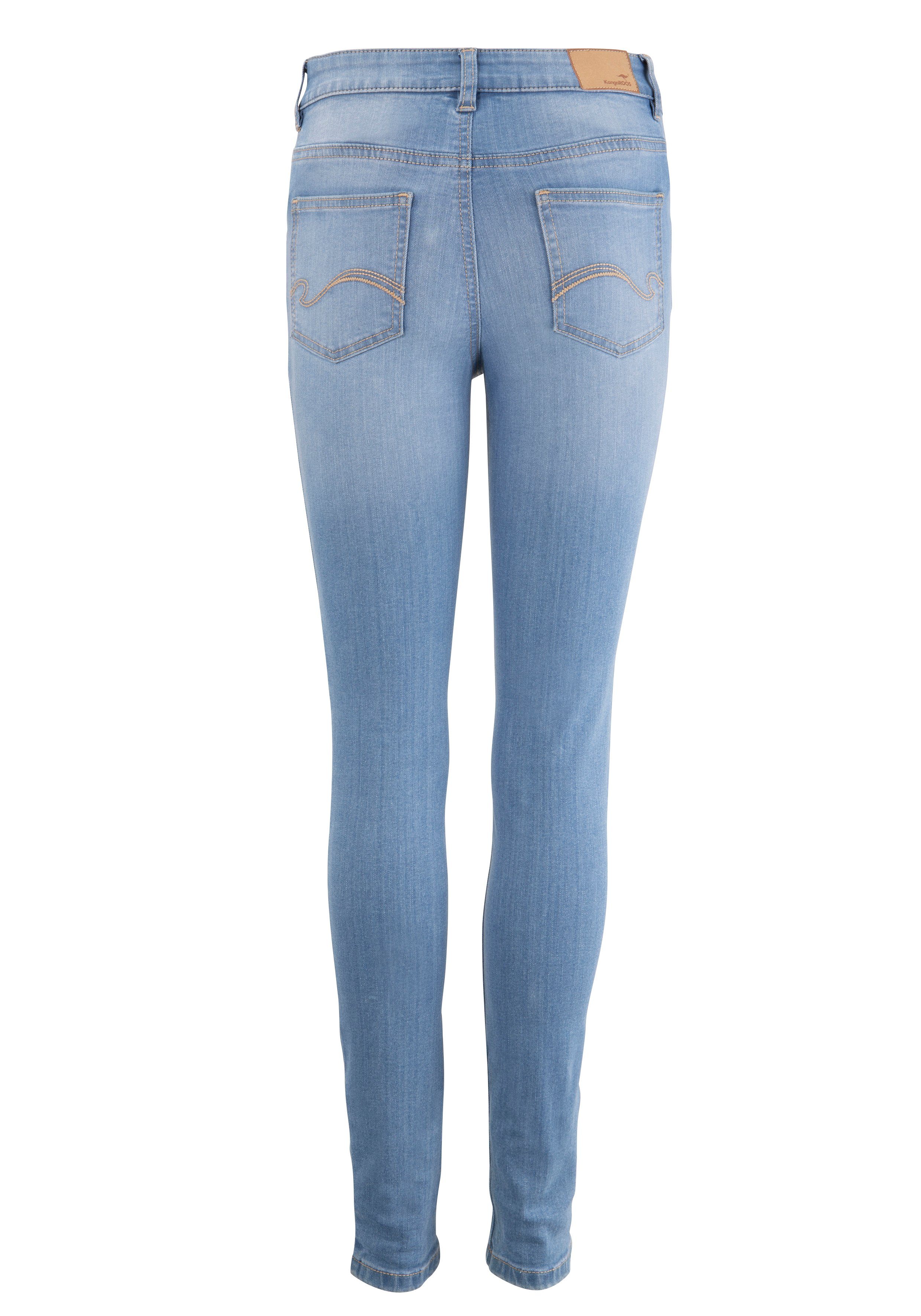 light-blue-used used-Effekt KangaROOS mit 5-Pocket-Jeans RISE SKINNY SUPER HIGH