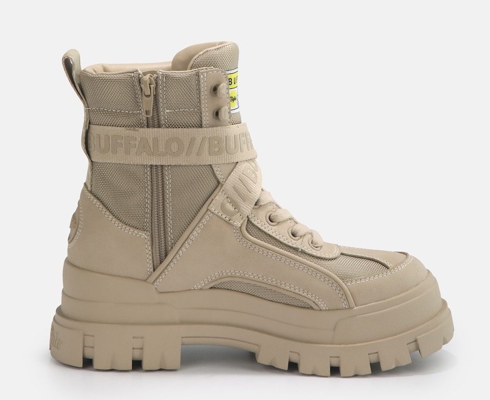 Buffalo Aspha Com1 Vegan Winterboots Schnürstiefelette, Plateauboots mit Innen-Reißverschluss