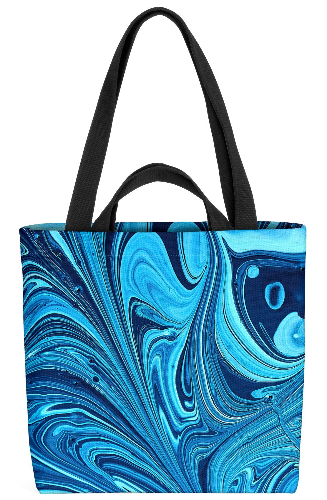 VOID maritim Kunst (1-tlg), Abstraktes Design Meer Ozean Sommer-Muster Wasser Blau Henkeltasche