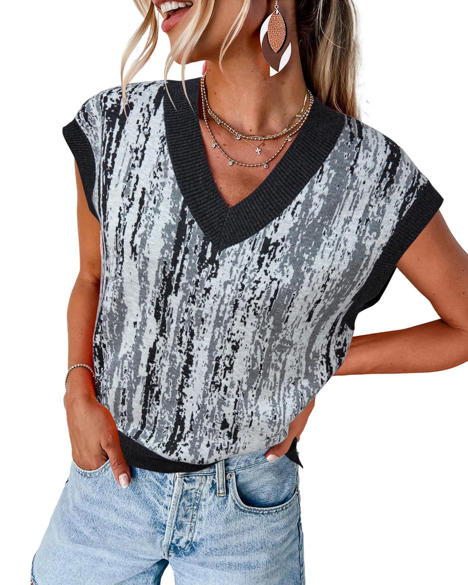 Arach&Cloz Pullunder Arach&Cloz Damen Pulloverwesten bedruckt günstig online kaufen