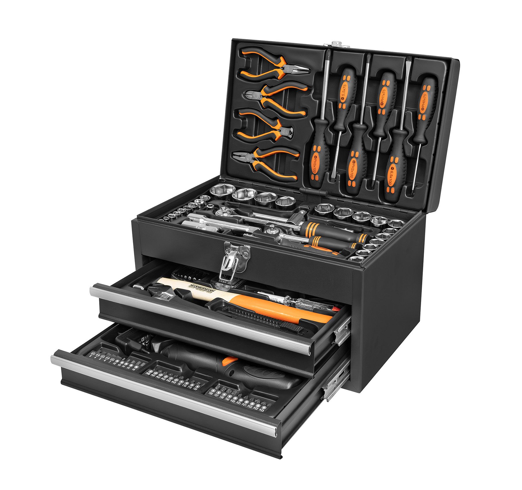 Brüder Mannesmann Werkzeuge Werkzeugset Werkzeugbox, 157-tlg., (157-tlg), 1 günstig online kaufen