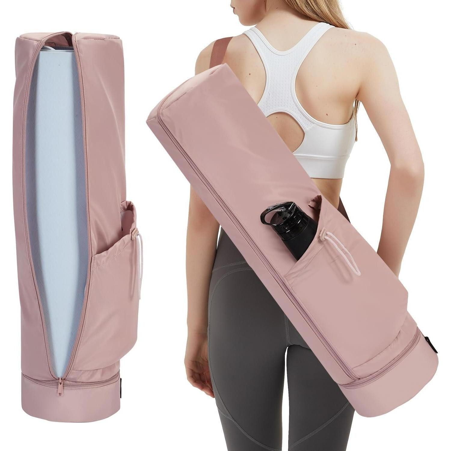 Yogatasche Yogatasche Damen Nassfach Flaschentasche Reißverschluss Schultergurt