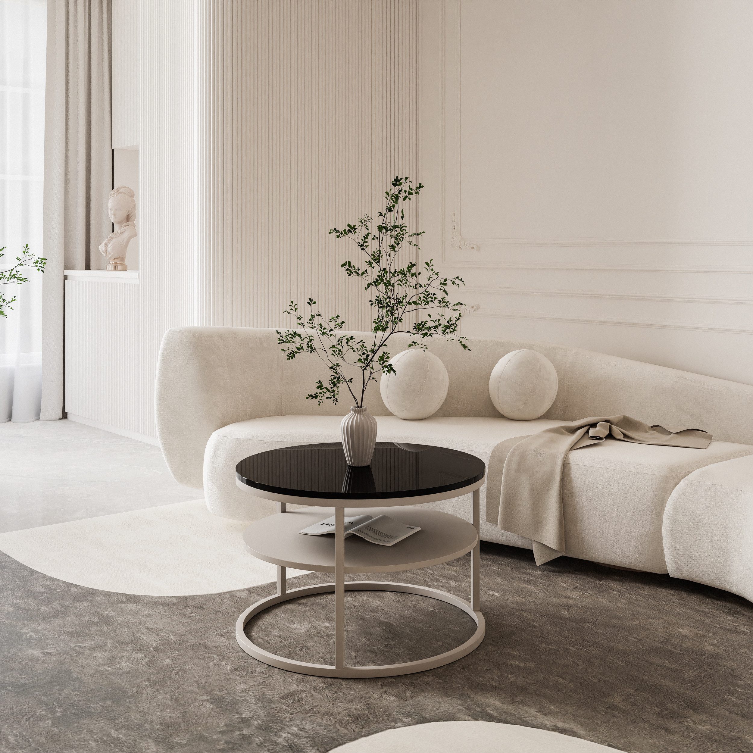 Lookway Couchtisch CIRI SLIM Kaschmir Hochglanz günstig online kaufen