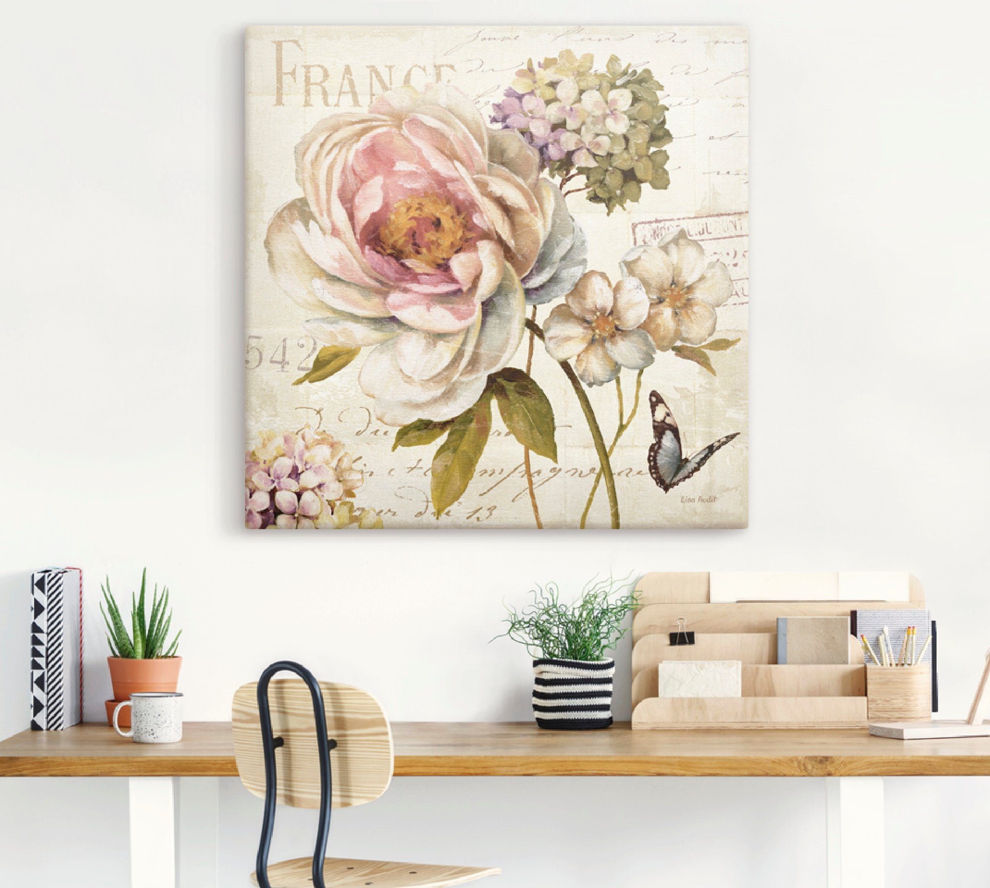 Artland Leinwandbild Blumen III, Blumen (1 St), auf Holzrahmen gespannt