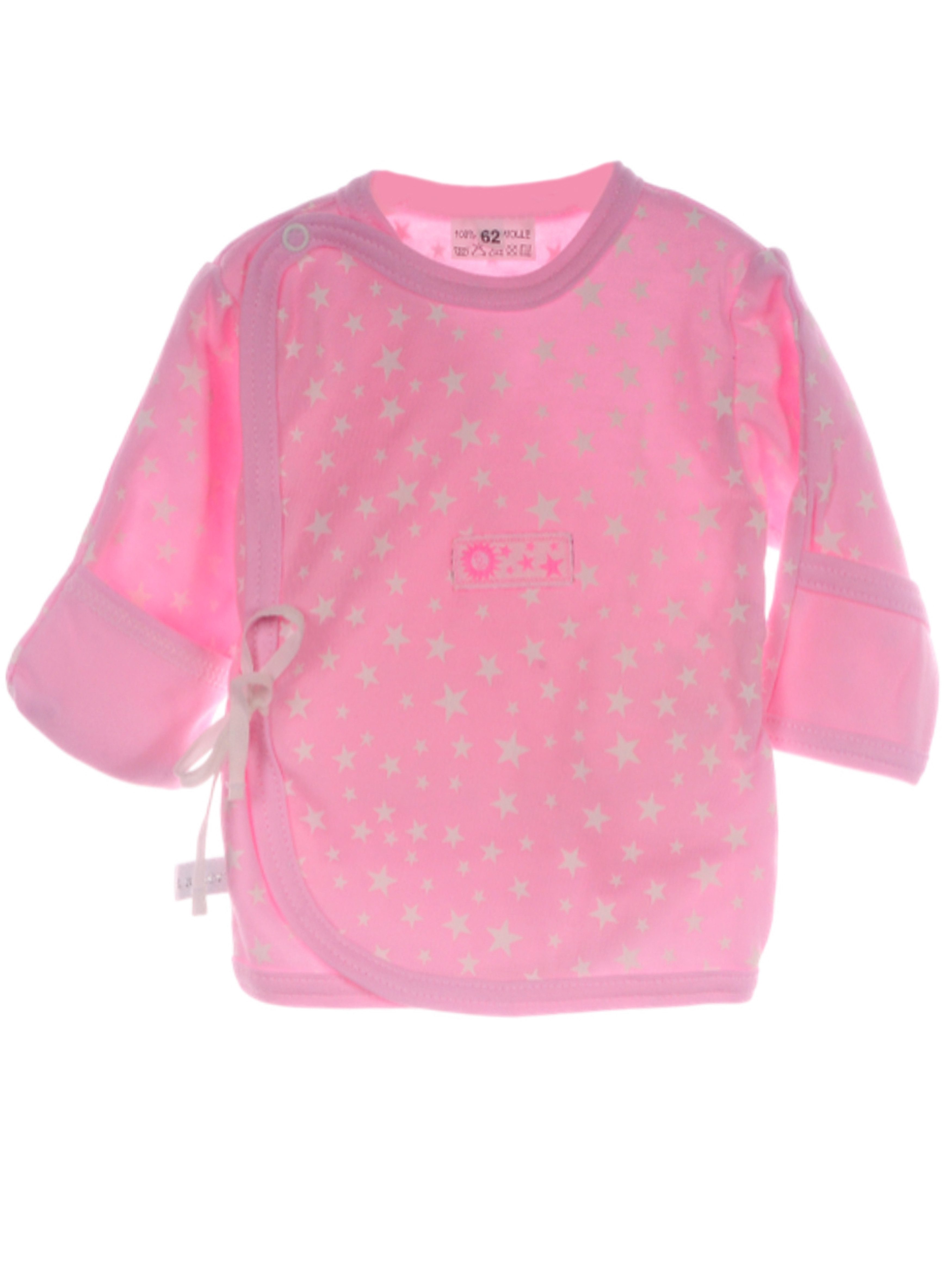Wickelshirt Baby Hemdchen Wickelhemdchen mit Kratzschutz Shirt in Rosa Blau