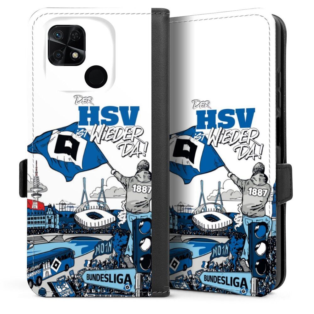 DeinDesign Handyhülle Hamburger SV Offizielles Lizenzprodukt Aufstieg, Xiaomi Redmi 10C Hülle Handy Flip Case Wallet Cover Handytasche Leder