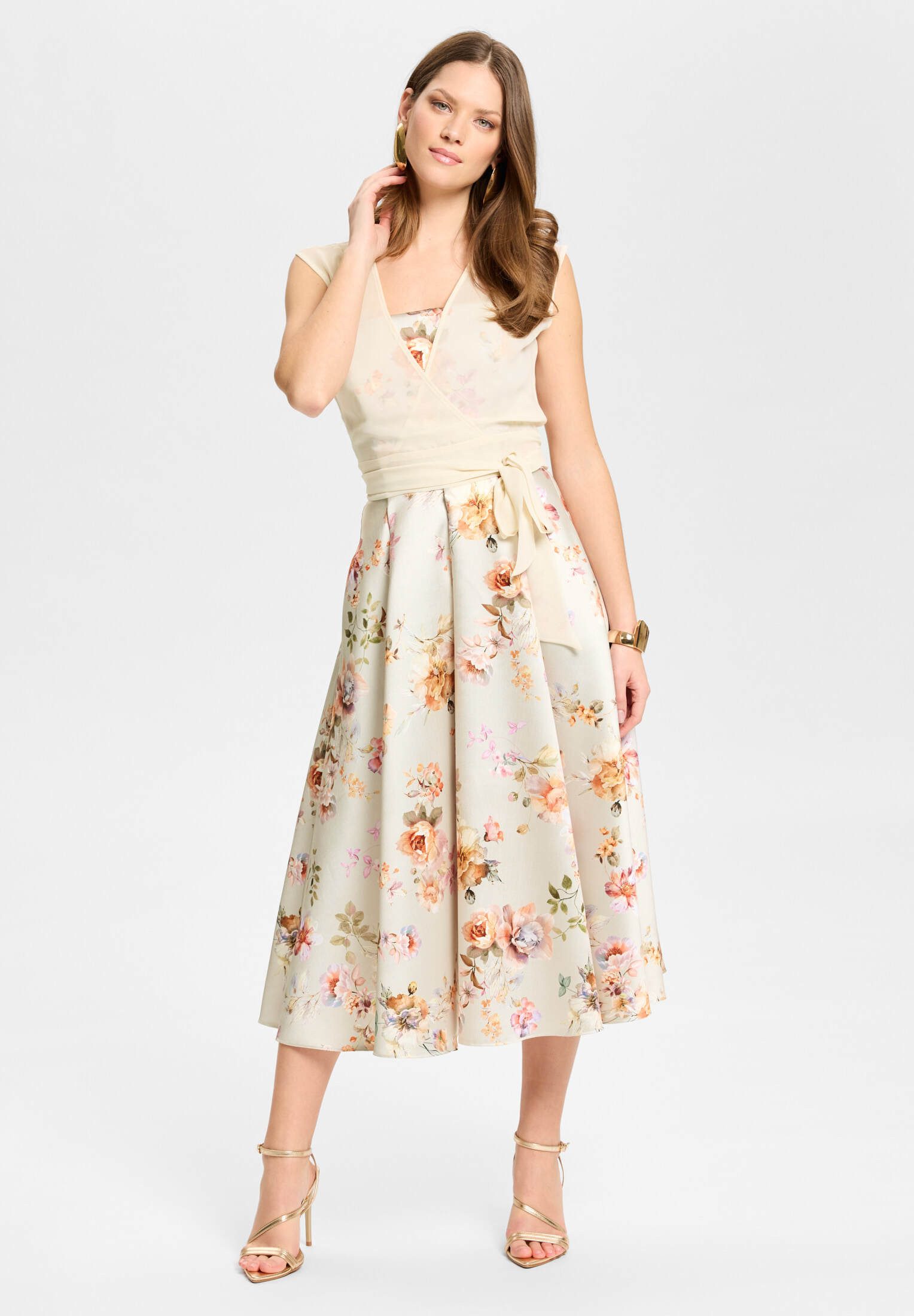 SWING Cocktailkleid - Cocktailkleid mit abnehmbarer Bluse Taillierter Schnitt mit ausgestelltem Rockteil