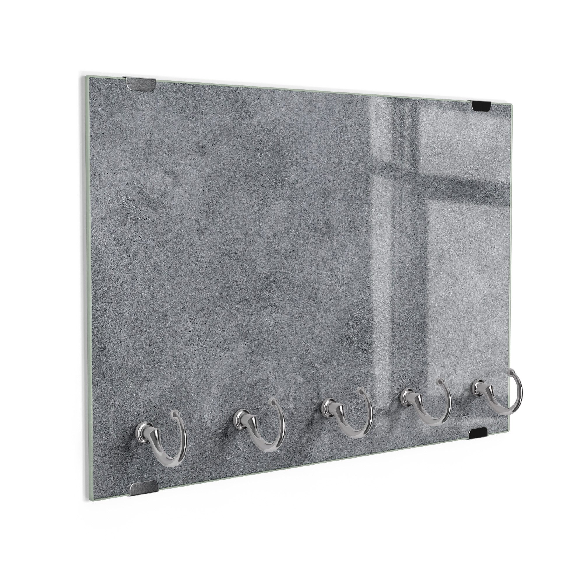 DEQORI Schlüsselbrett 'Betonstruktur im Detail', (1 St), Schlüsselhalter Schlüssel Haken Schlüsselboard modern Schlüsselleiste