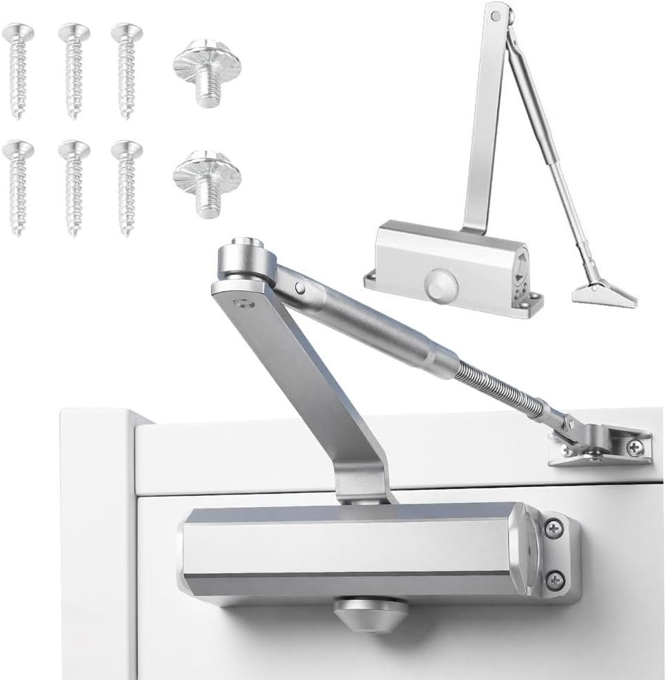 LEMLIT Türschließer Automatischer hydraulischer Obentürschließer, (1er Set, 1-tlg., 25-45kg), einstellbar für Innentüren, Türgewicht 25-45 kg
