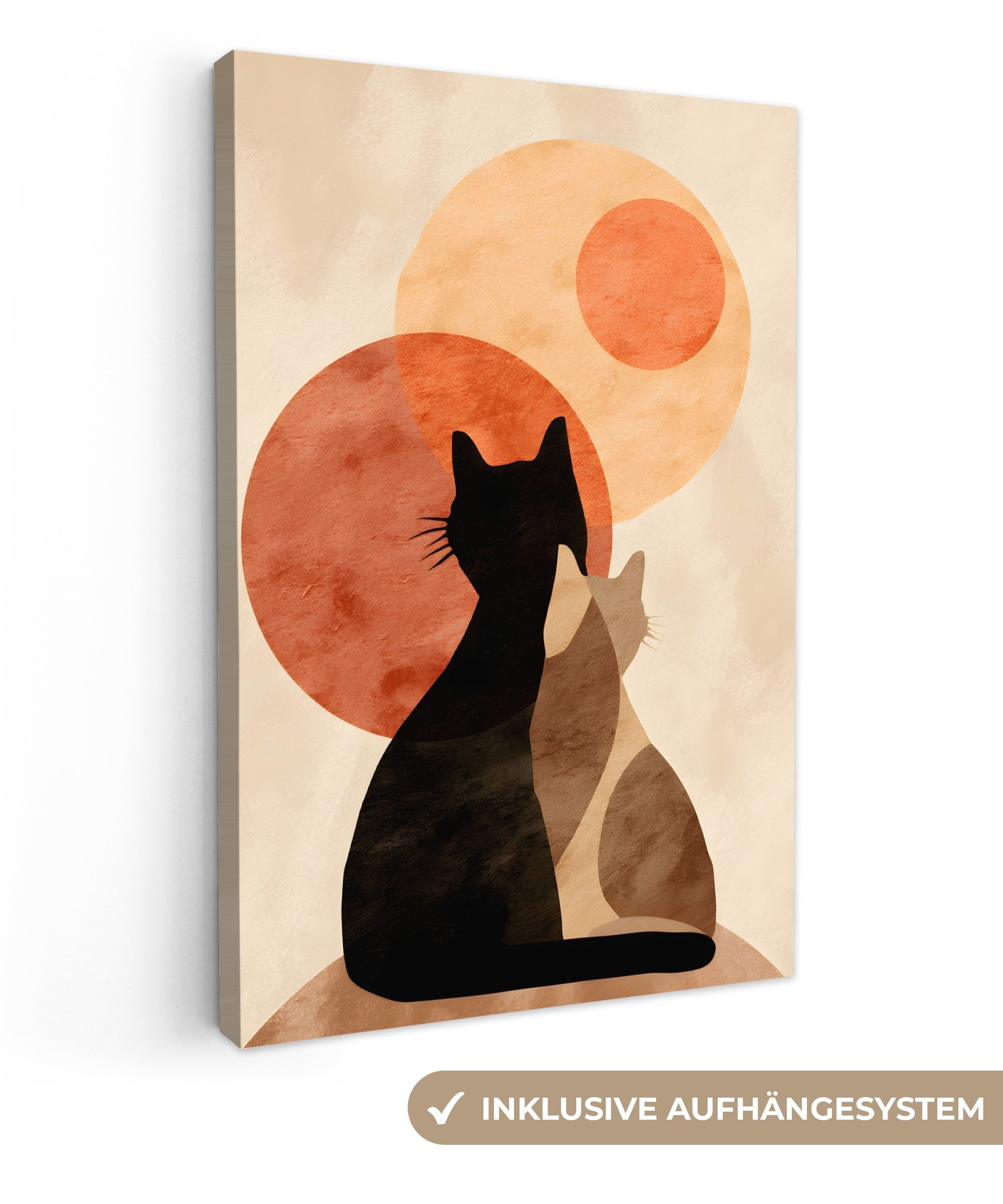 OneMillionCanvasses® Leinwandbild Katzen - Schwarz - günstig online kaufen