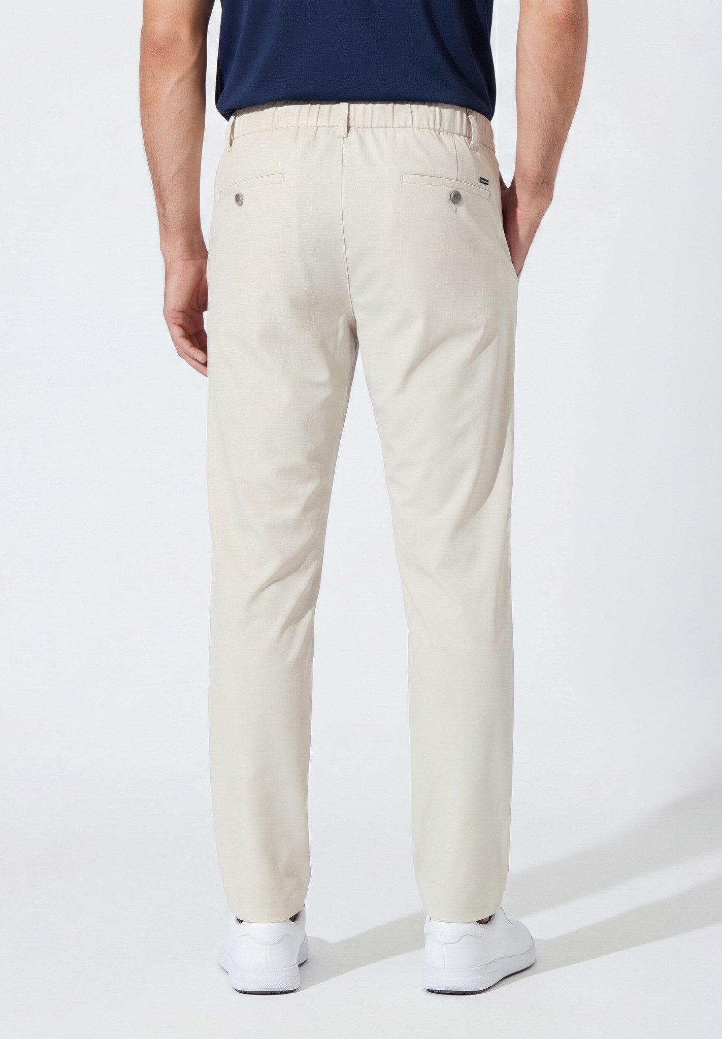 Hiltl Chinos Turnberry Performance Chino Herren Slim Fit UPF 50, hellbeige, 52 Funktionshose mit Stretch, UPF 50+, Golfhose für Reise und Freizeit