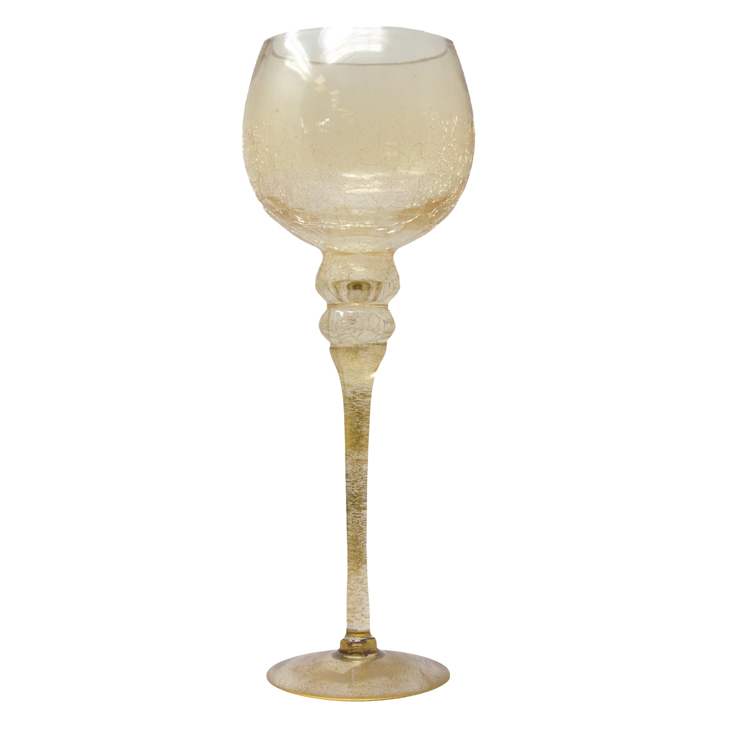 Windlicht Glas Windlicht Ø 13 cm x H 35 cm Braun für stimmungsvolle Beleuchtung