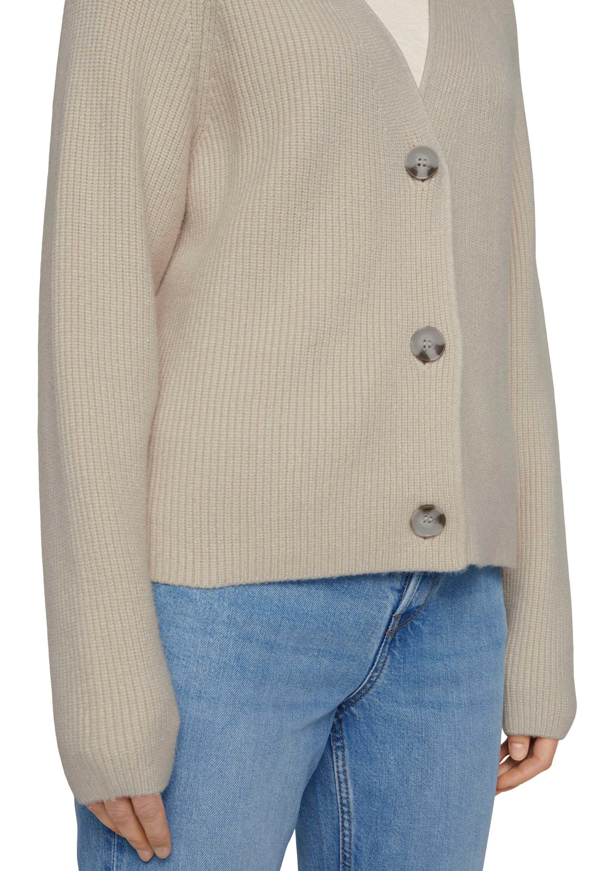 Grobstrick-Struktur Cardigan Cashew TOM Beige TAILOR Light mit Denim