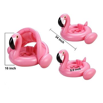 GelldG Schwimmring Flamingo Baby Schwimmring mit Sonnenschutz, Baby Schwimmhilfe
