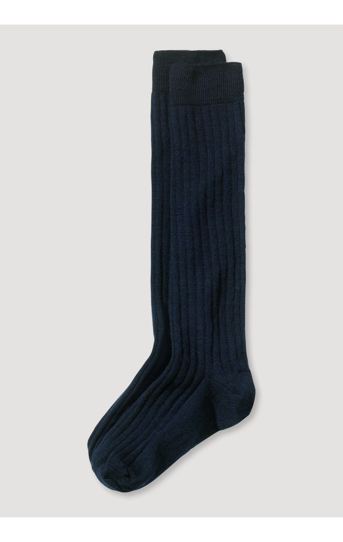 mit Bio-Baumwolle Bio-Schurwolle marine (1-Paar) Socken aus Hessnatur