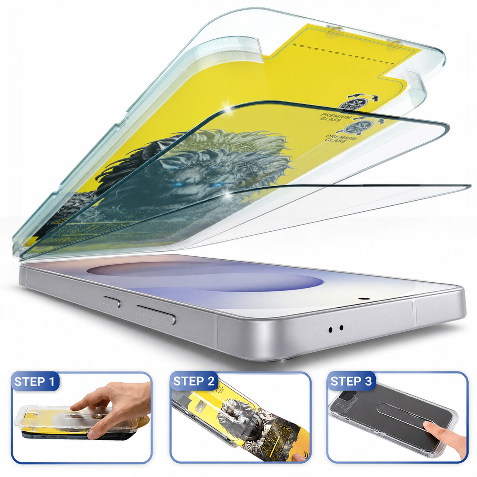 GreenHec Displayschutzglas Panzerfolie Samsung S25 S24 Plus Ultra Displayschutzfolie Glas Schutz für Samsung Galaxy S24, Spar-Set, Handy Display Screen Protector, Schutzglas transparent dünn stoßfest