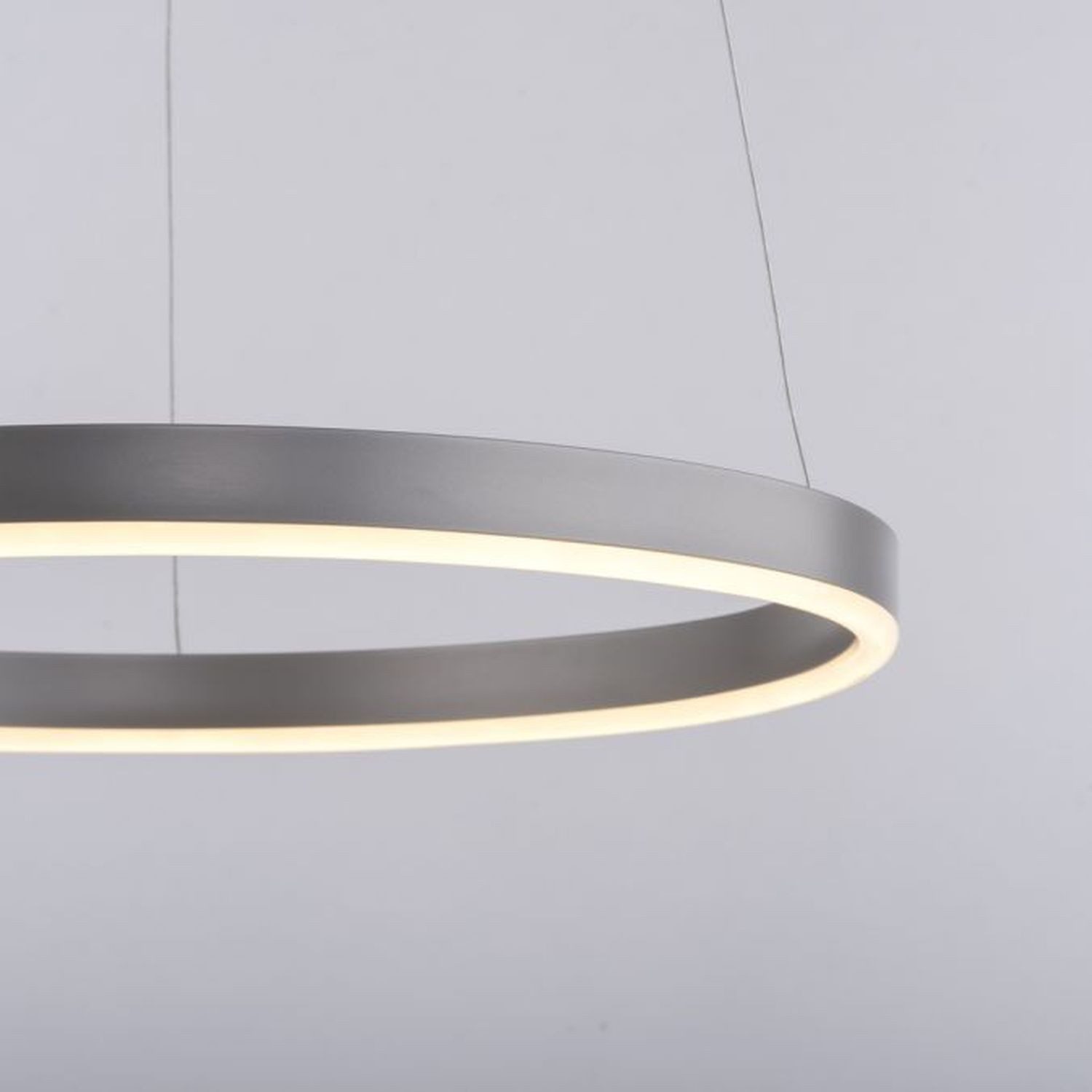 Licht-Erlebnisse Pendelleuchte FRANEK, LED fest integriert, Warmweiß, Metall LED rund D: 39,3 cm H: max. 120 cm Aluminium 2650 lm Modern