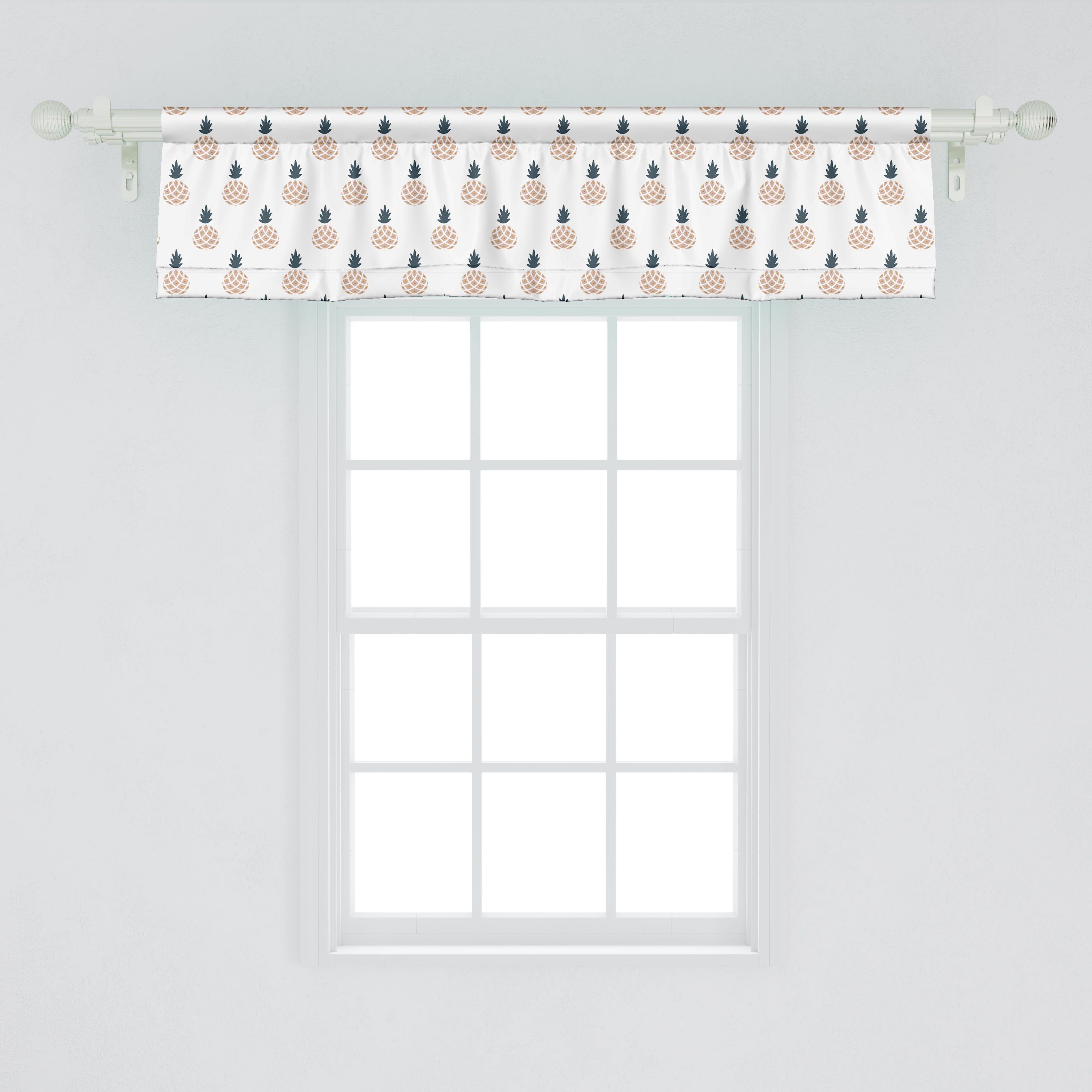 Scheibengardine Vorhang Volant für Organic mit Abakuhaus, Ananas Fruits Küche Stangentasche, Dekor Schlafzimmer Tropical Microfaser