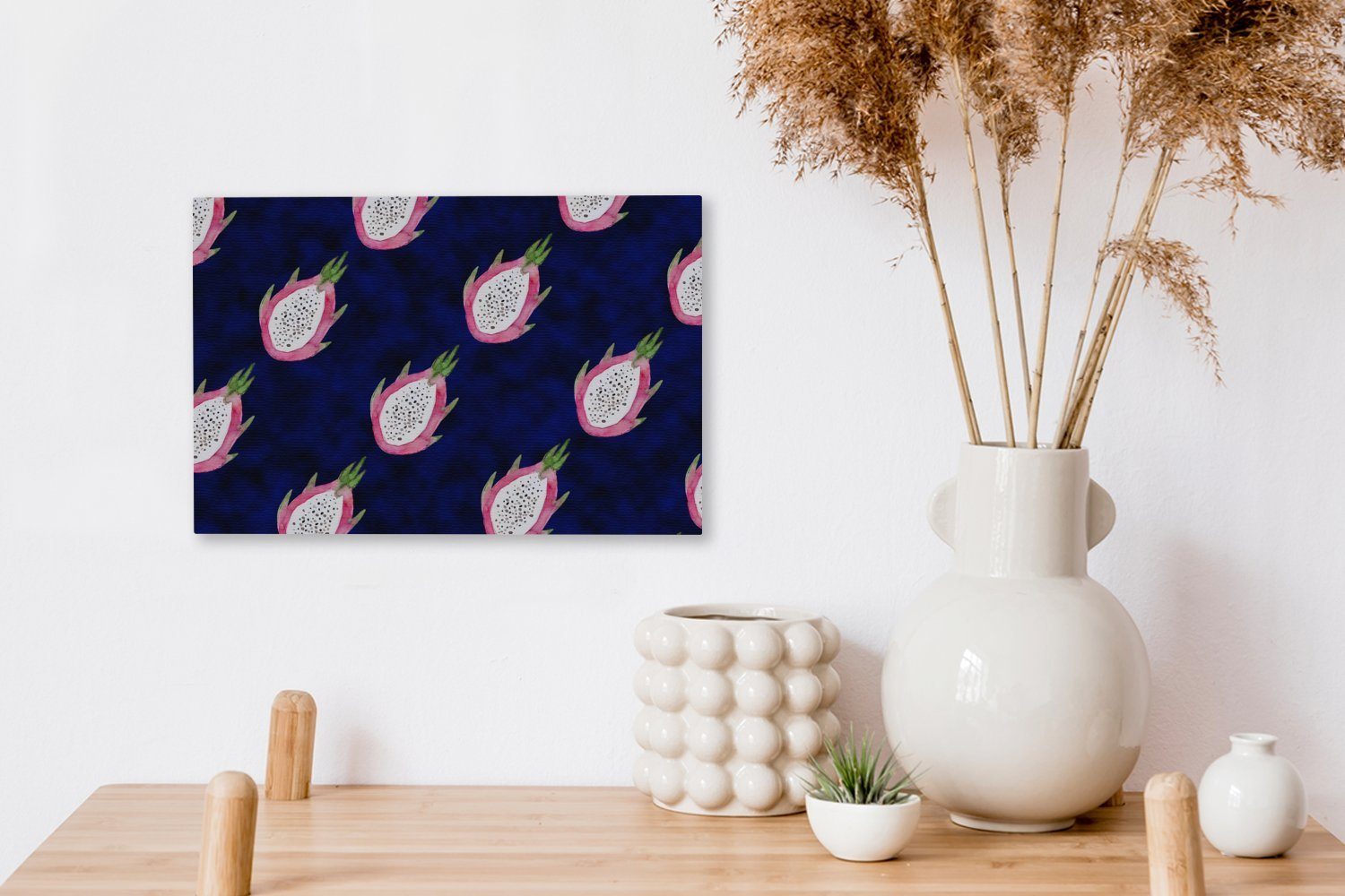 OneMillionCanvasses® Leinwandbild - Drachenfrucht St), Leinwandbilder, Wanddeko, Wandbild cm (1 Aufhängefertig, 30x20 Blau