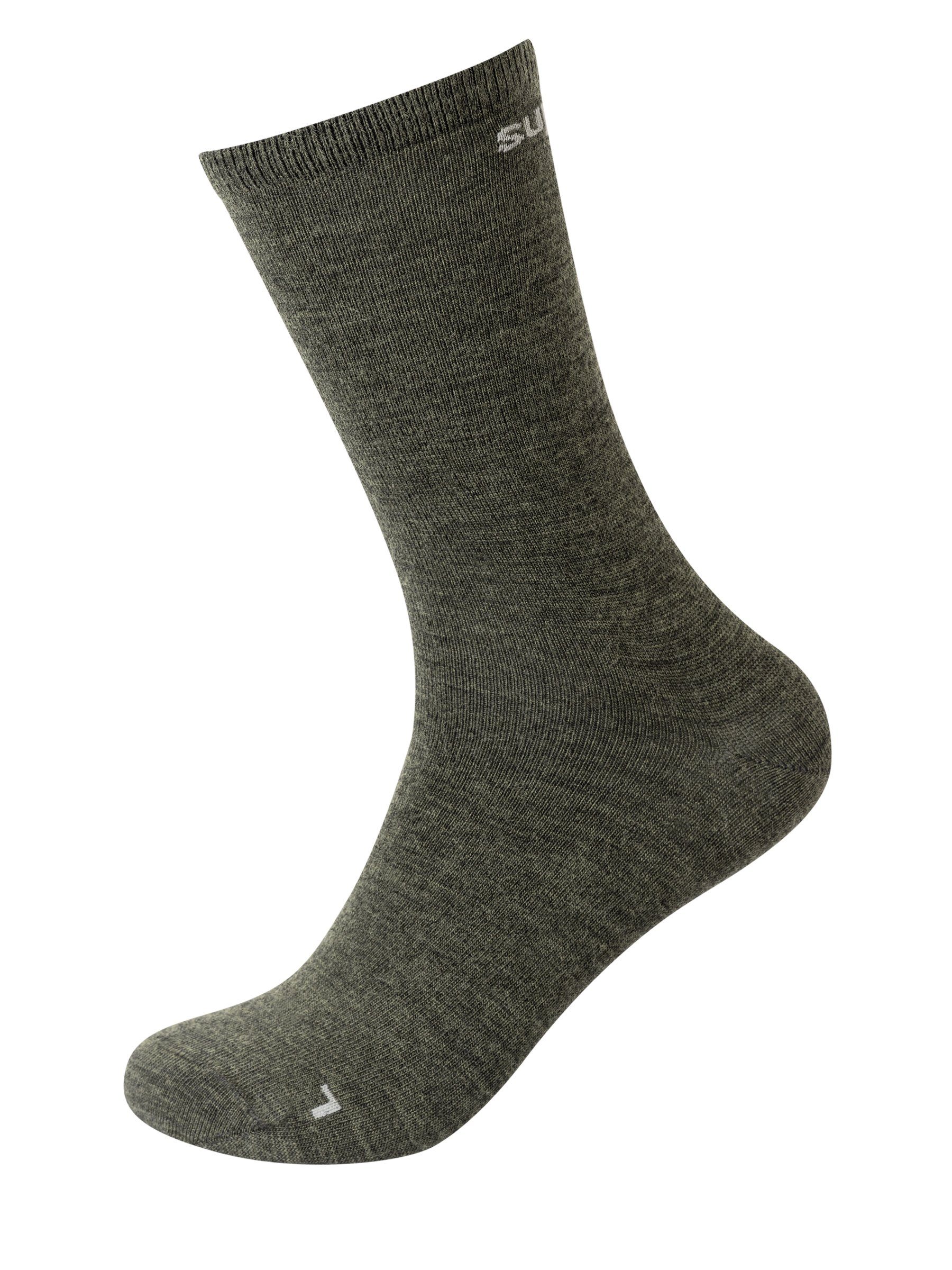 SUPER.NATURAL Sportsocken Merino Socken SN ALL DAY SOCKS (2-Paar) No smell-no worries, Merino-Materialmix Olive Night/Jet Black