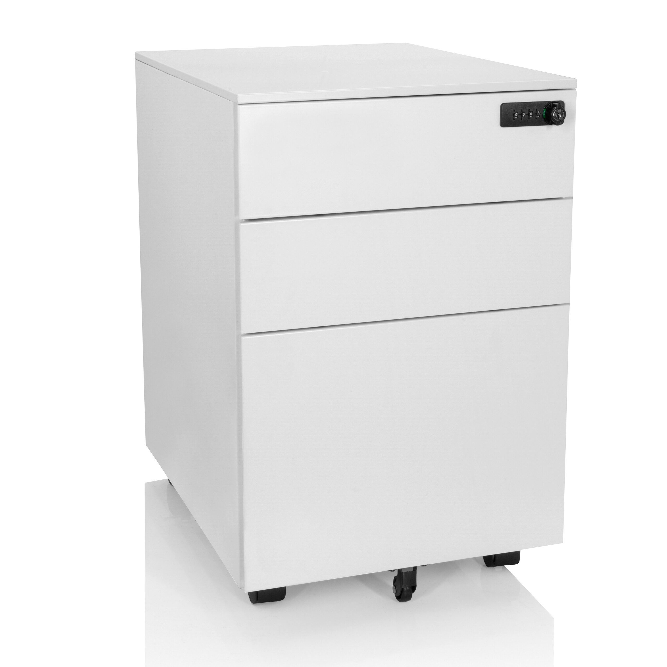 hjh OFFICE Rollcontainer Rollcontainer COLOR OS I Stahl, Aktenschrank Schreibtisch mit Schubladen, Büro Kommode mit Rollen