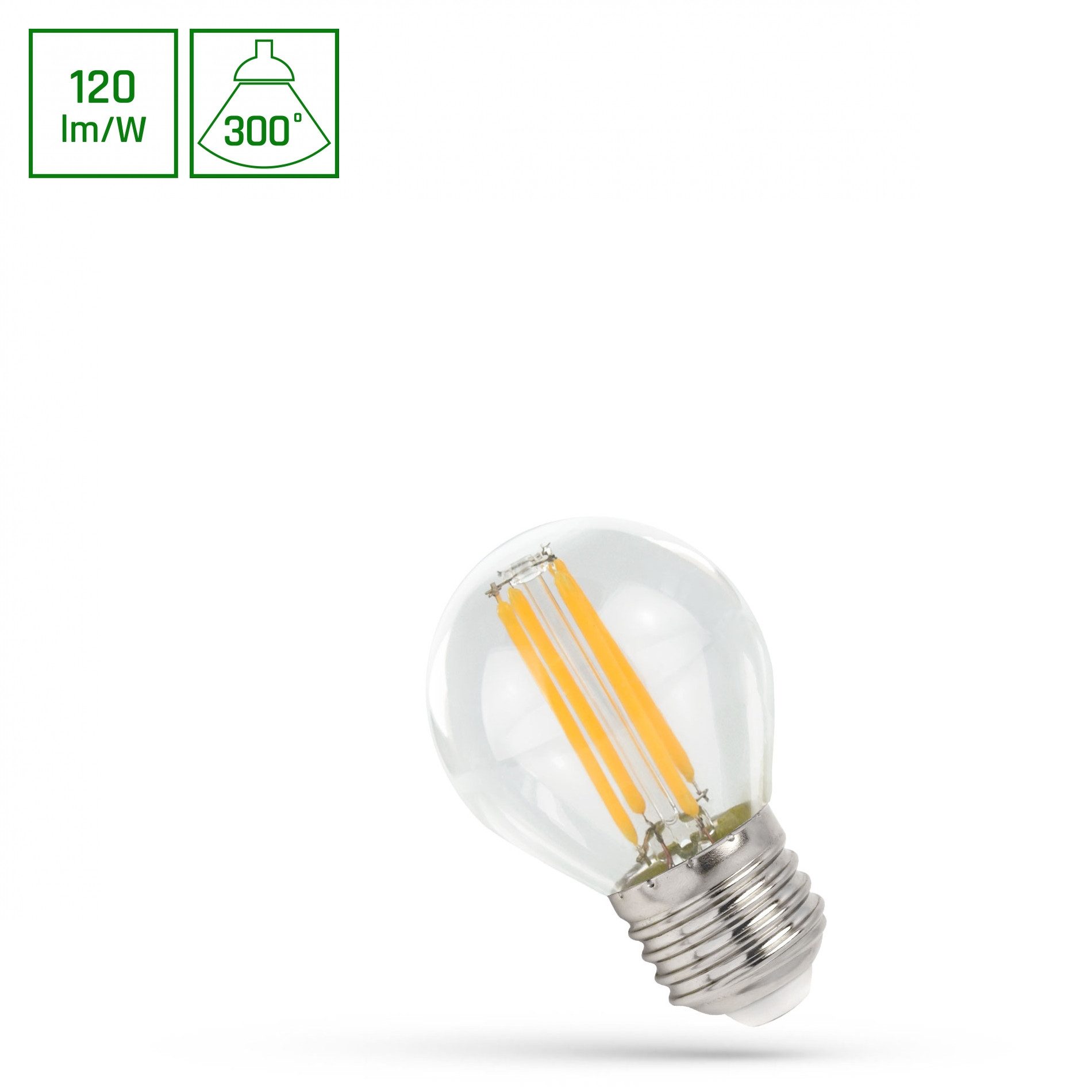 Spectrum LED-Leuchtmittel LED E27 G45 Filament klar 5,5W 300° Tropfen 660lm günstig online kaufen