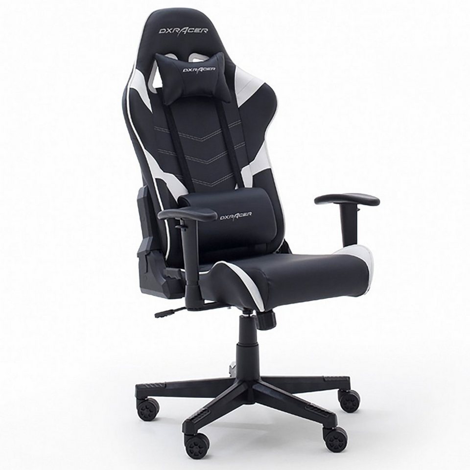 DXRacer Gaming-Stuhl DXRacer Bürostuhl P188 in Schwarz-weiß, Kunstleder,  ergonomisch