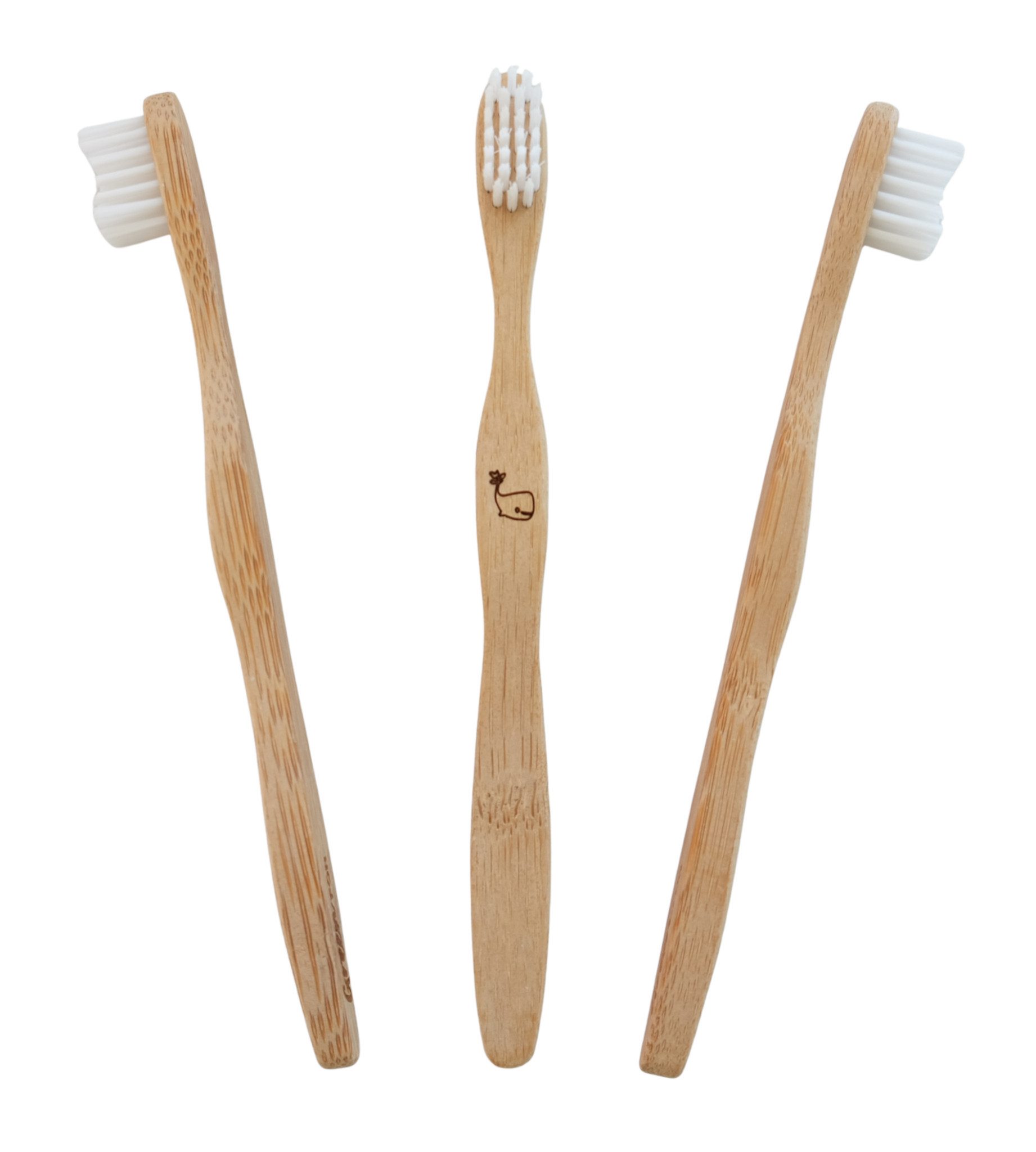 BEAZZ Zahnbürste 3 Kinderzahnbürsten Bambus Holzzahnbürsten Kinder Zahnbürsten, Frei von Schadstoffen und Plastik