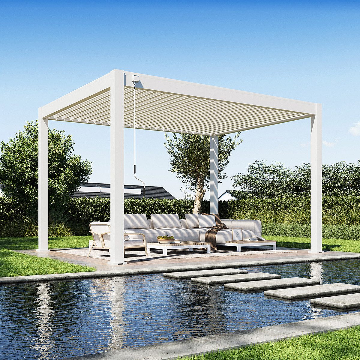 Weide Pergola Deluxe Plus Voll-Alu Pergola 3 x 4 M weiß Pergola