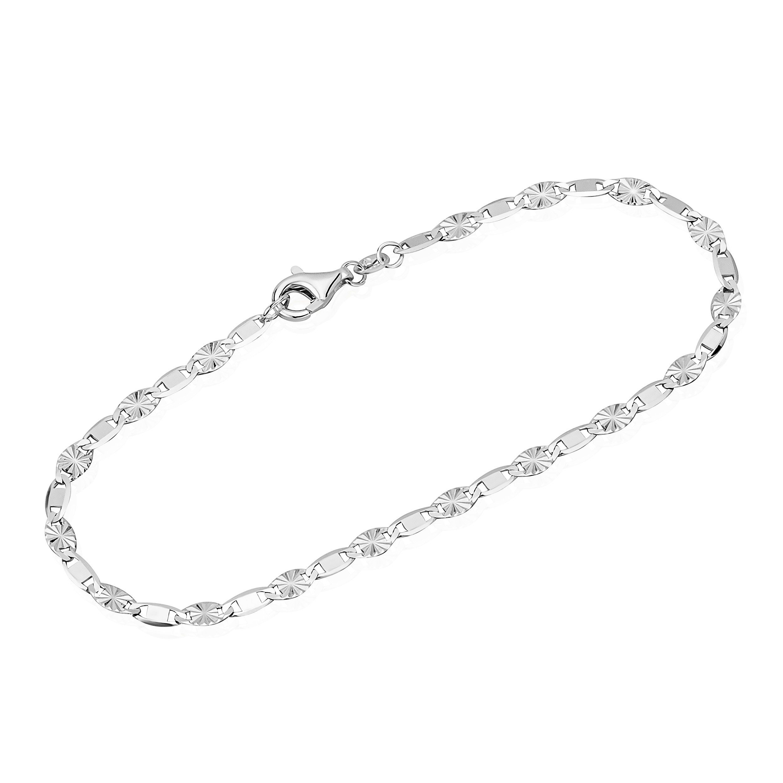 NKlaus Armkette Armband 19cm Fantasiekette 925 Silber glanz Armkette elegante Damen (1 Stück), Made in Germany