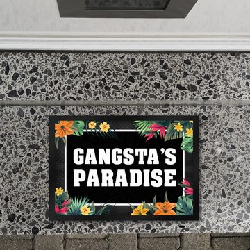 Fußmatte Gangsta's Paradise Fußmatte mit Blumen Motiv Tropic Gangster Wohnung, speecheese