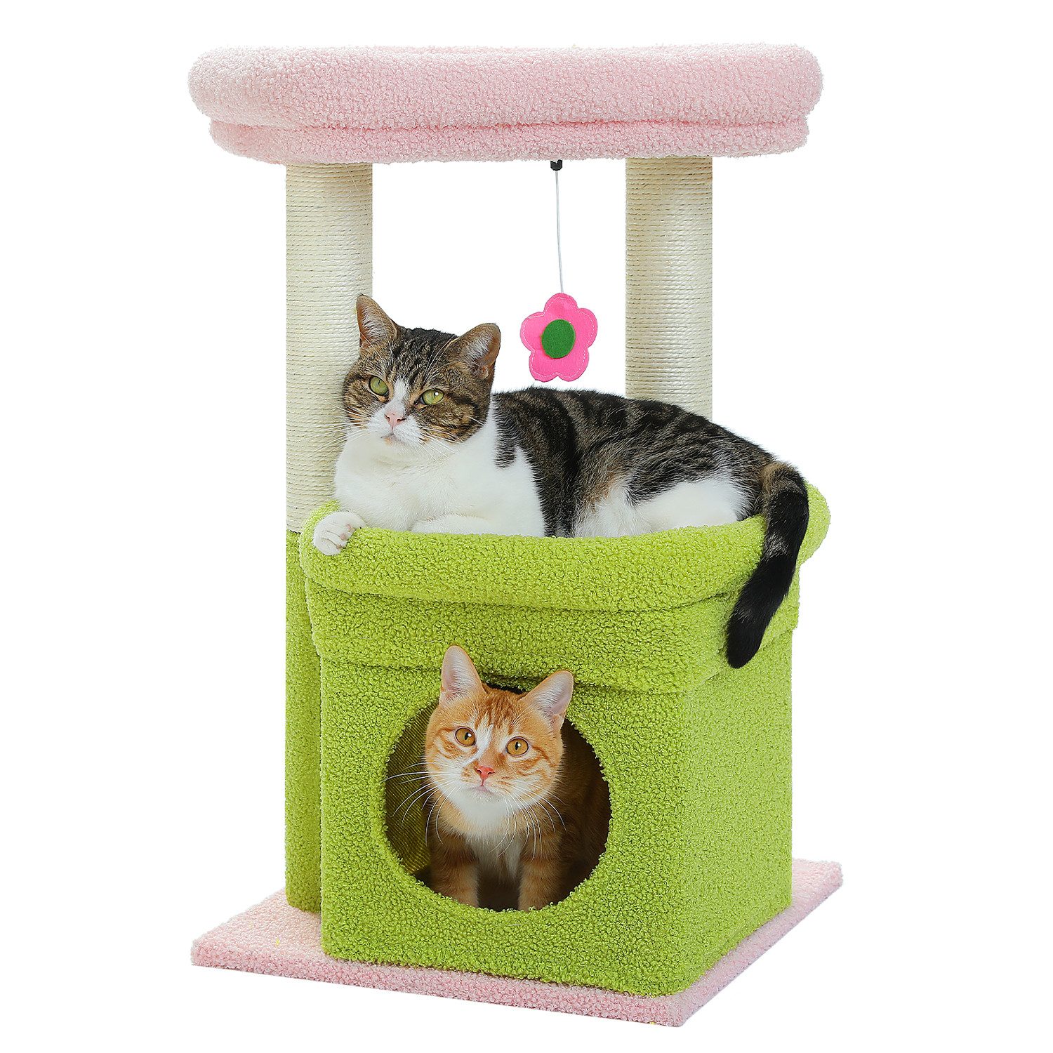 PAWZ Road Kratzbaum Kleiner Katzenbaum, mehrstöckiger Katzenturm,gemütlicher Katzenwohnung, mit Sisal-überzogenem Kratzbaum
