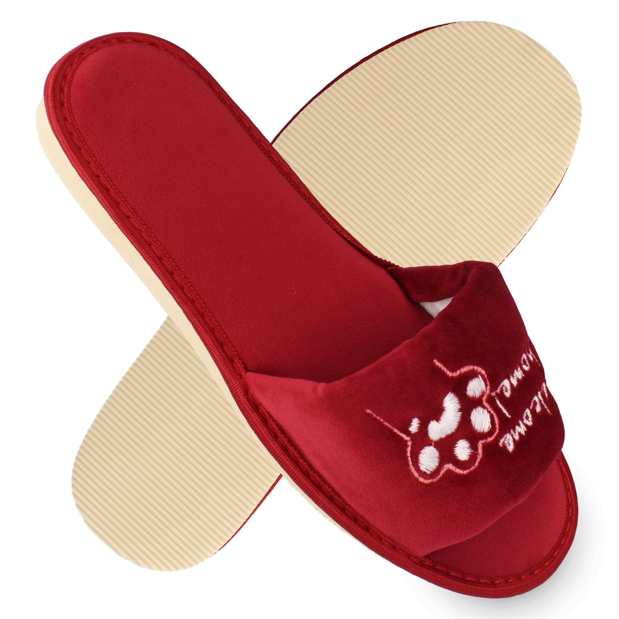 filsko Masku Damen Pantolette mit Katzen & Welcome Home Stickerei, offene S günstig online kaufen