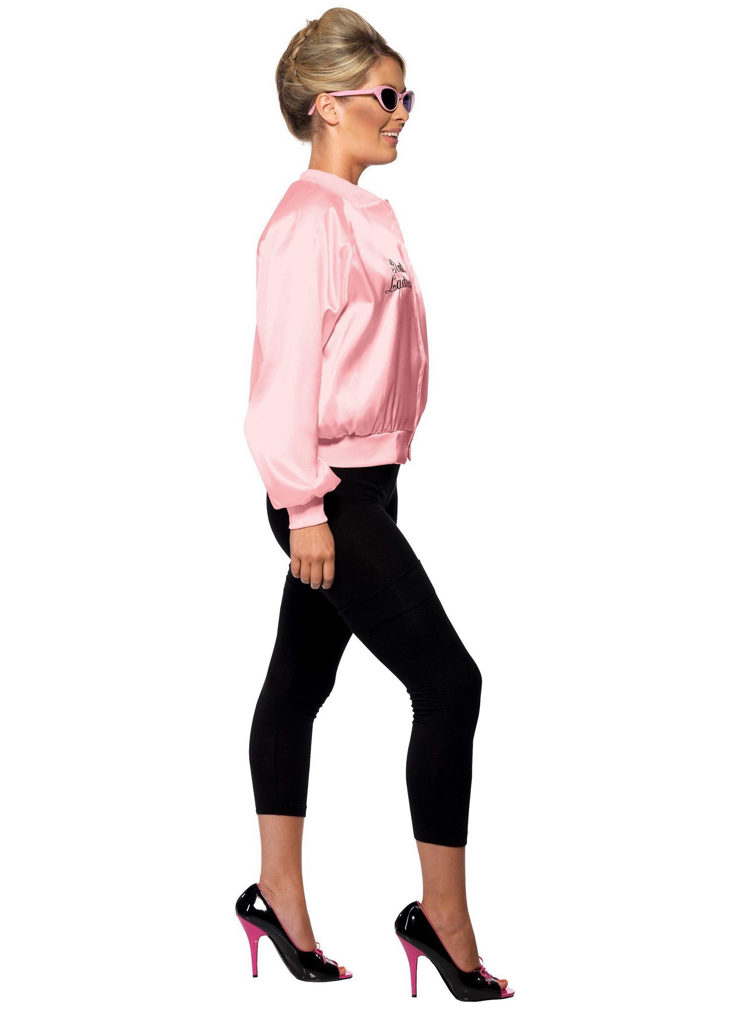 Smiffys Kostüm Grease Pink Ladies Jacke, Eignet sich hervorragend zum Abhängen im Frosty Palace!