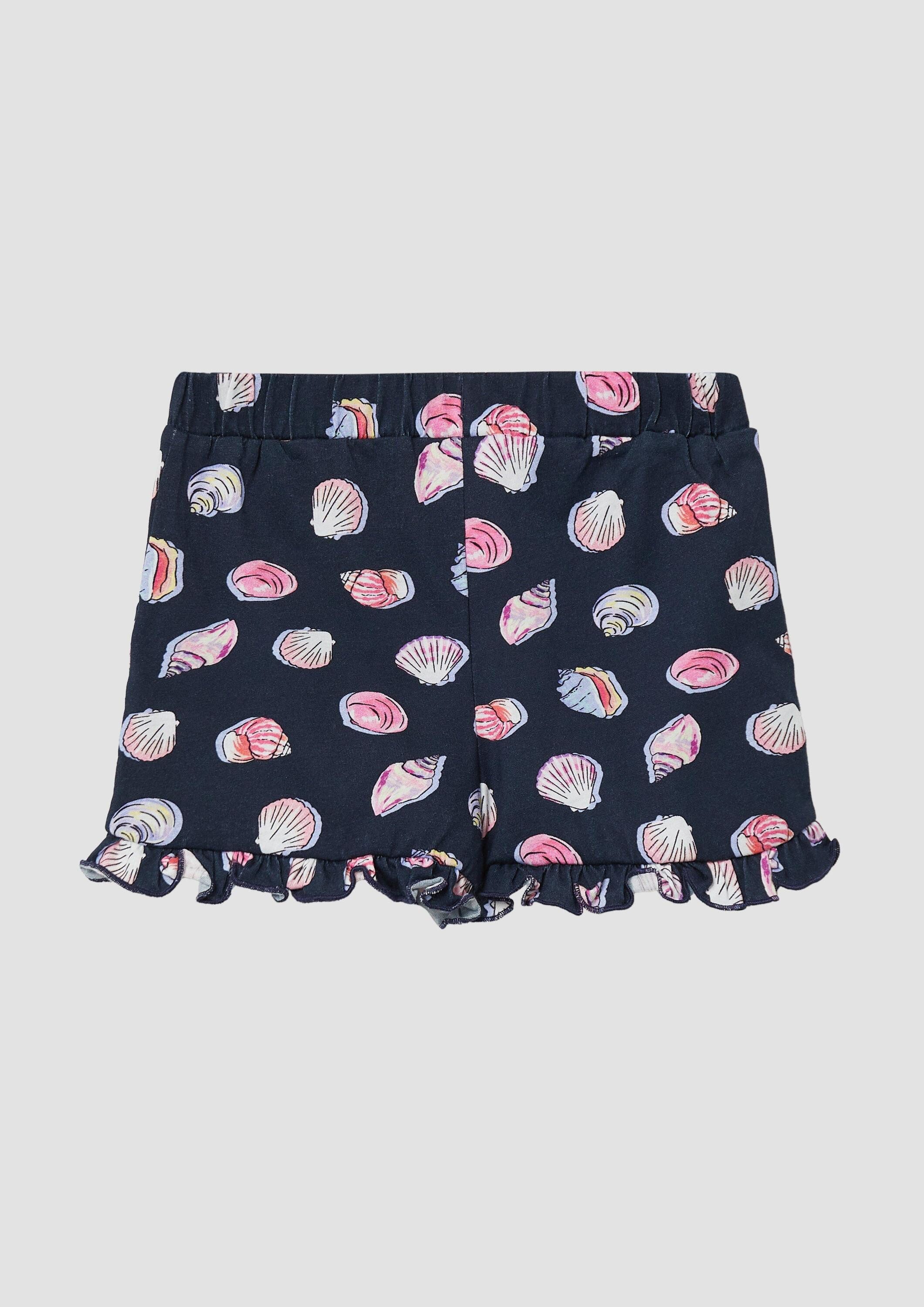 s.Oliver Shorts Leggins Jersey-Shorts mit Rüschen und Elastikbund