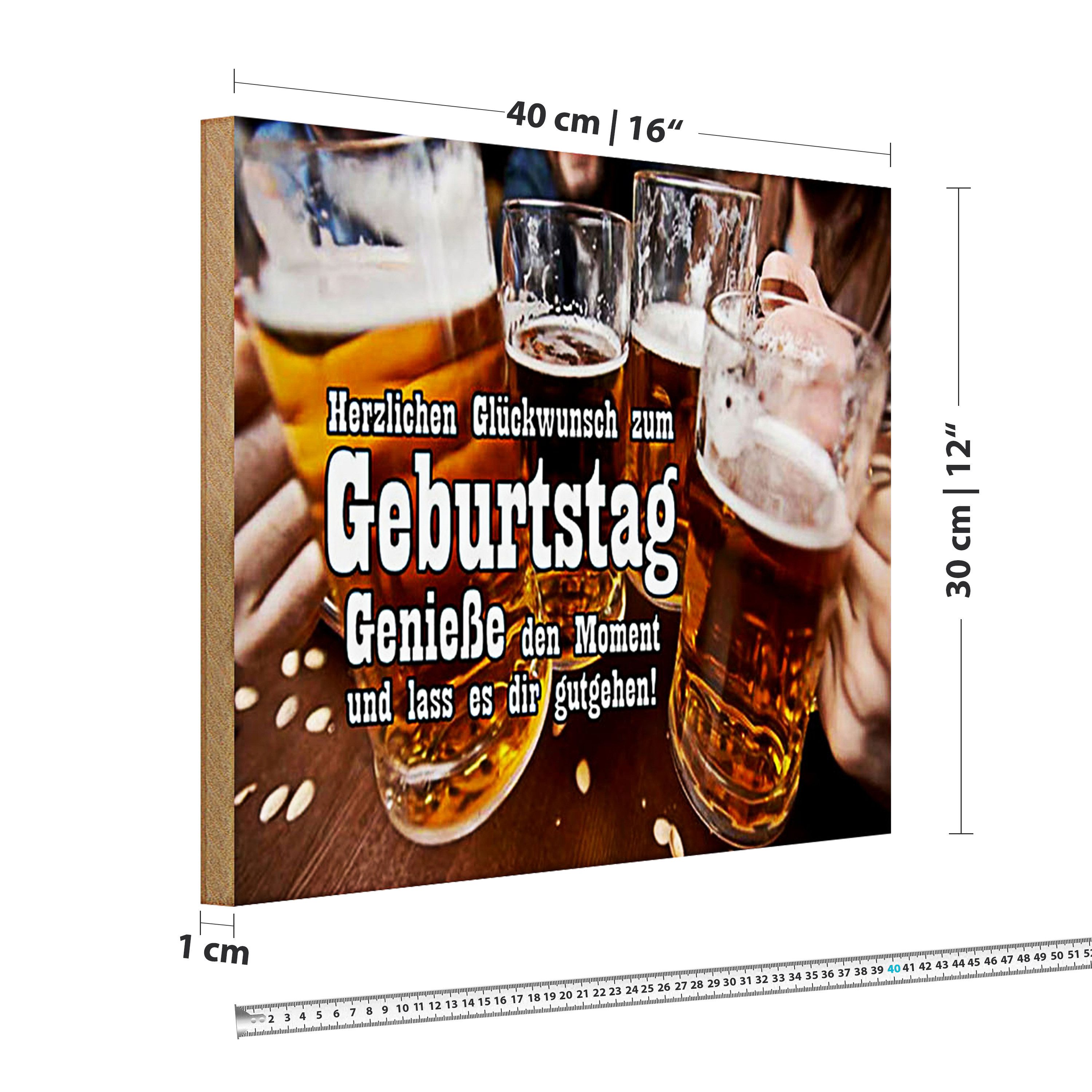 Roomando Holzbild Spruch 40x30cm Glückwunsch zum günstig online kaufen