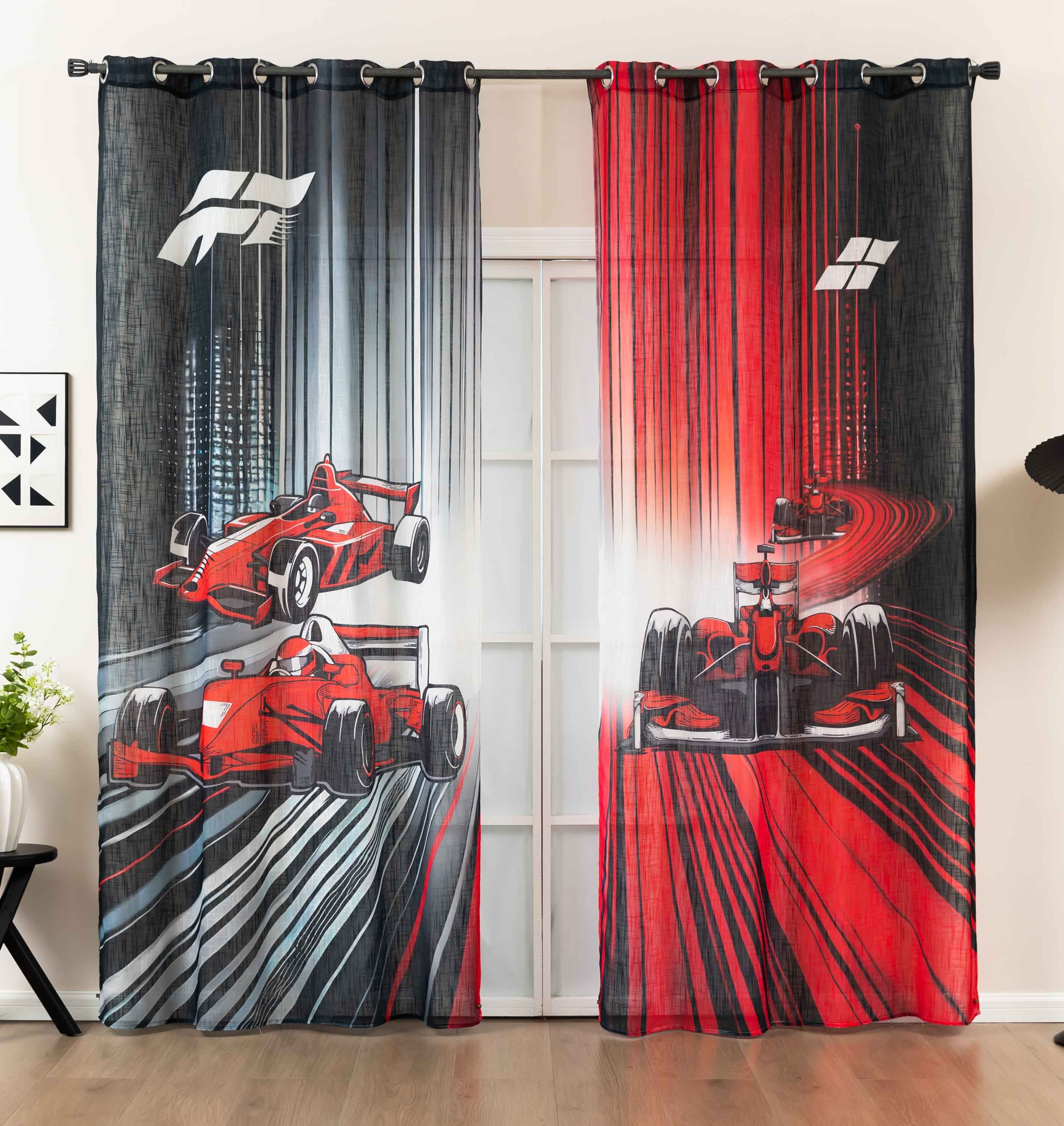 Gardinenbox Gardine (2 St), Ösen, halbtransparent, Polyester, Grobfaser »Seoul Collection« Digital Druck 2024120-2