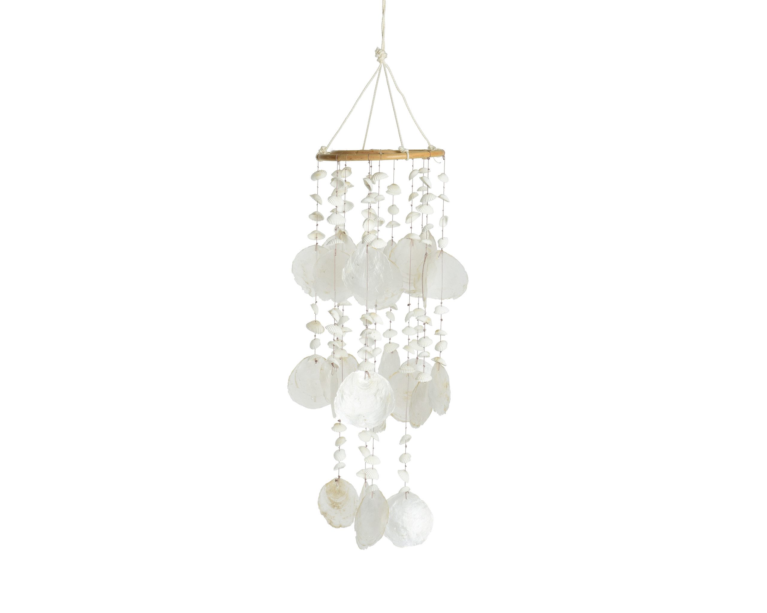 Kaemingk Windspiel, Windspiel Mobile Capiz Muscheln 45x14cm Hängend Weiß Braun