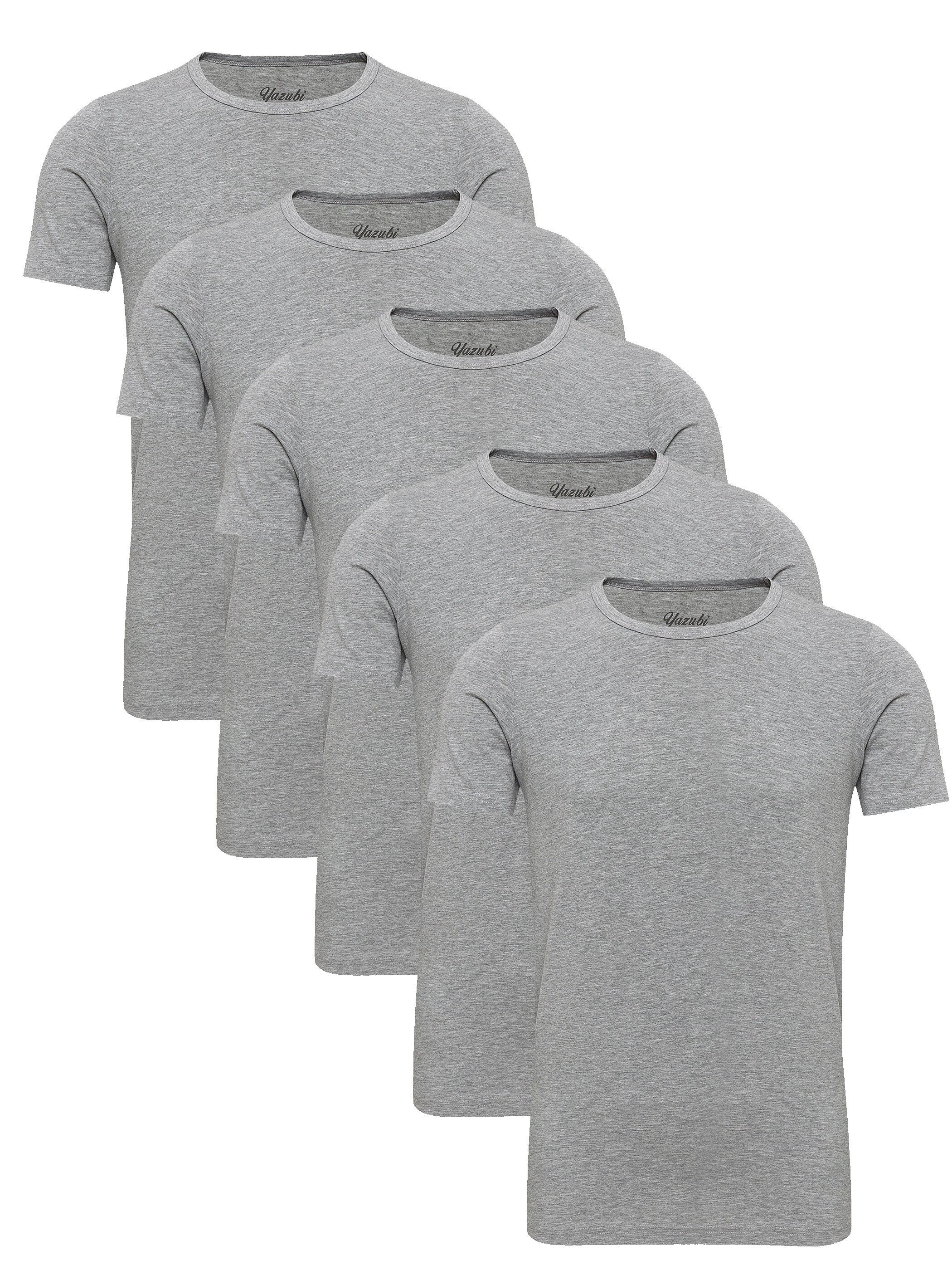 Yazubi T-Shirt Set Herren Basic Regular Fit 5er-Pack (Packung, 5-tlg., 5er-Pack) Baumwolle mit Stretch, Rundhals, Kurzarm, Unterziehshirt, weich
