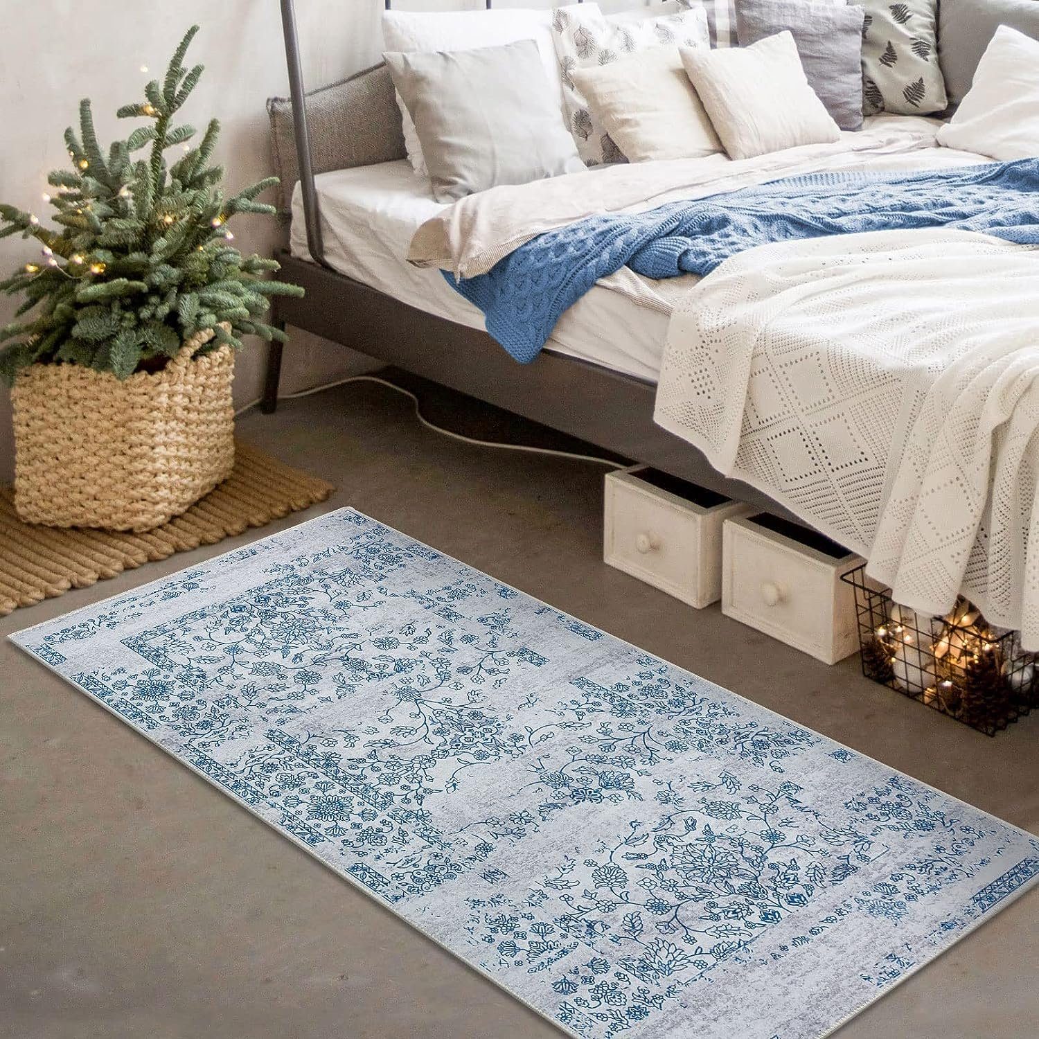 Designteppich MBAOLA, Taleta, kleiner Teppich, läufer, 80 × 150 cm, Küche  Teppich, Flur Läufer, blau